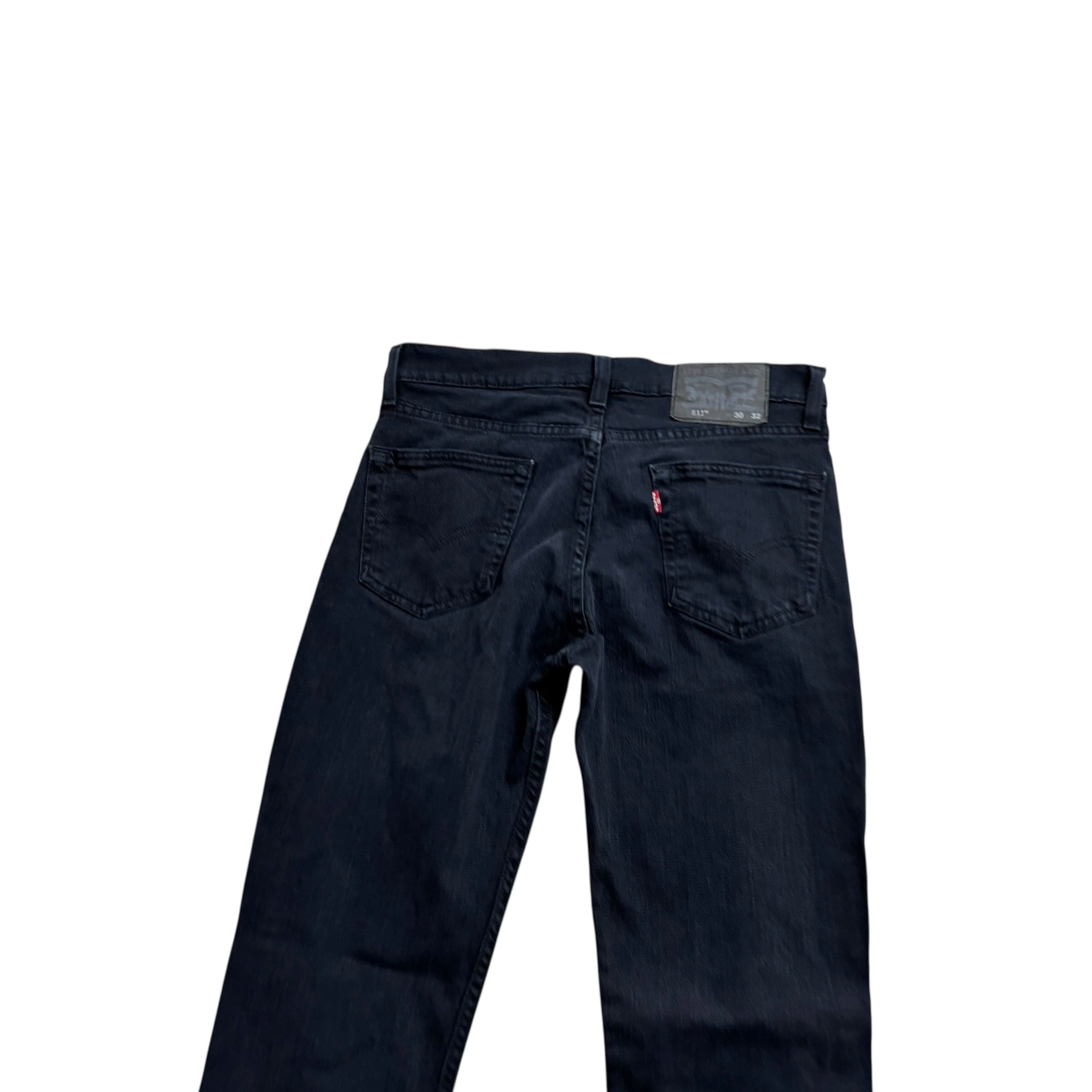 Levis 511 Jeans W30 L32 Mens Navy Blue Slim Fit Stretch Denim (E)