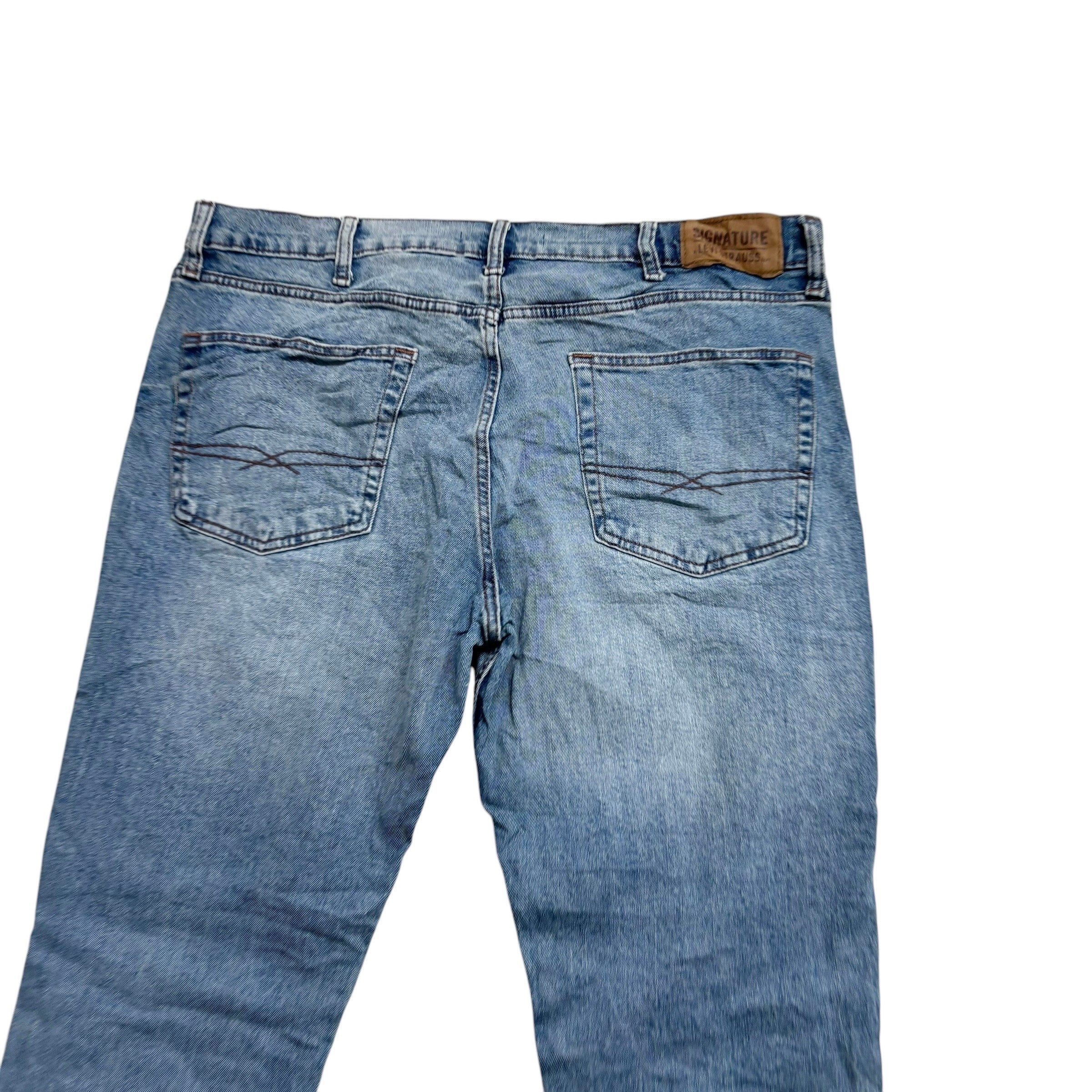 Levis Signature Jeans W38 L30 Mens Mid Blue Slim Fit Stretch Denim (E)
