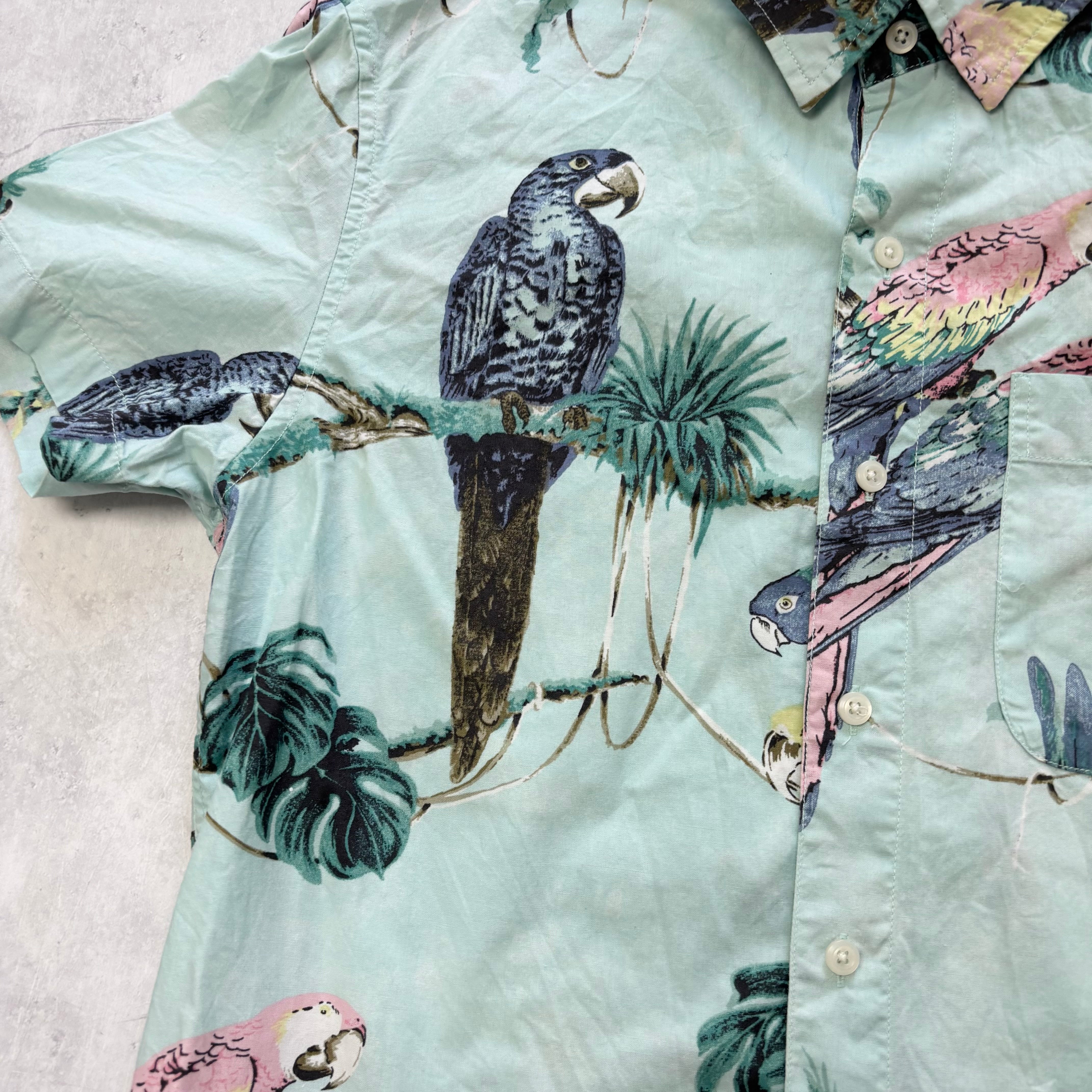 American Eagle Hawaiian Shirt Mens Medium Blue Regular Fit Cotton (E)