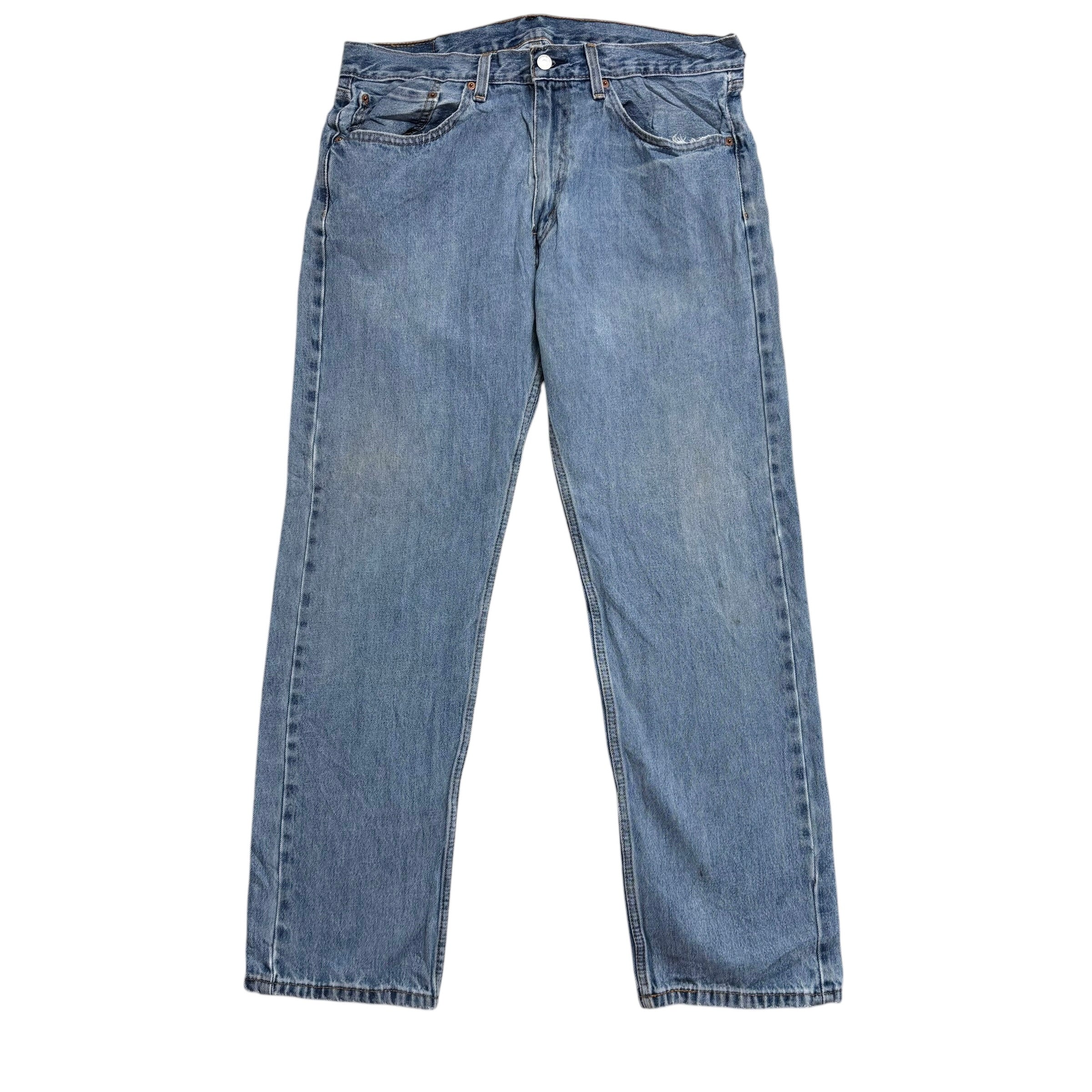 Levis 505 Jeans W36 L32 Mens Light Blue Regular Straight Fit Denim