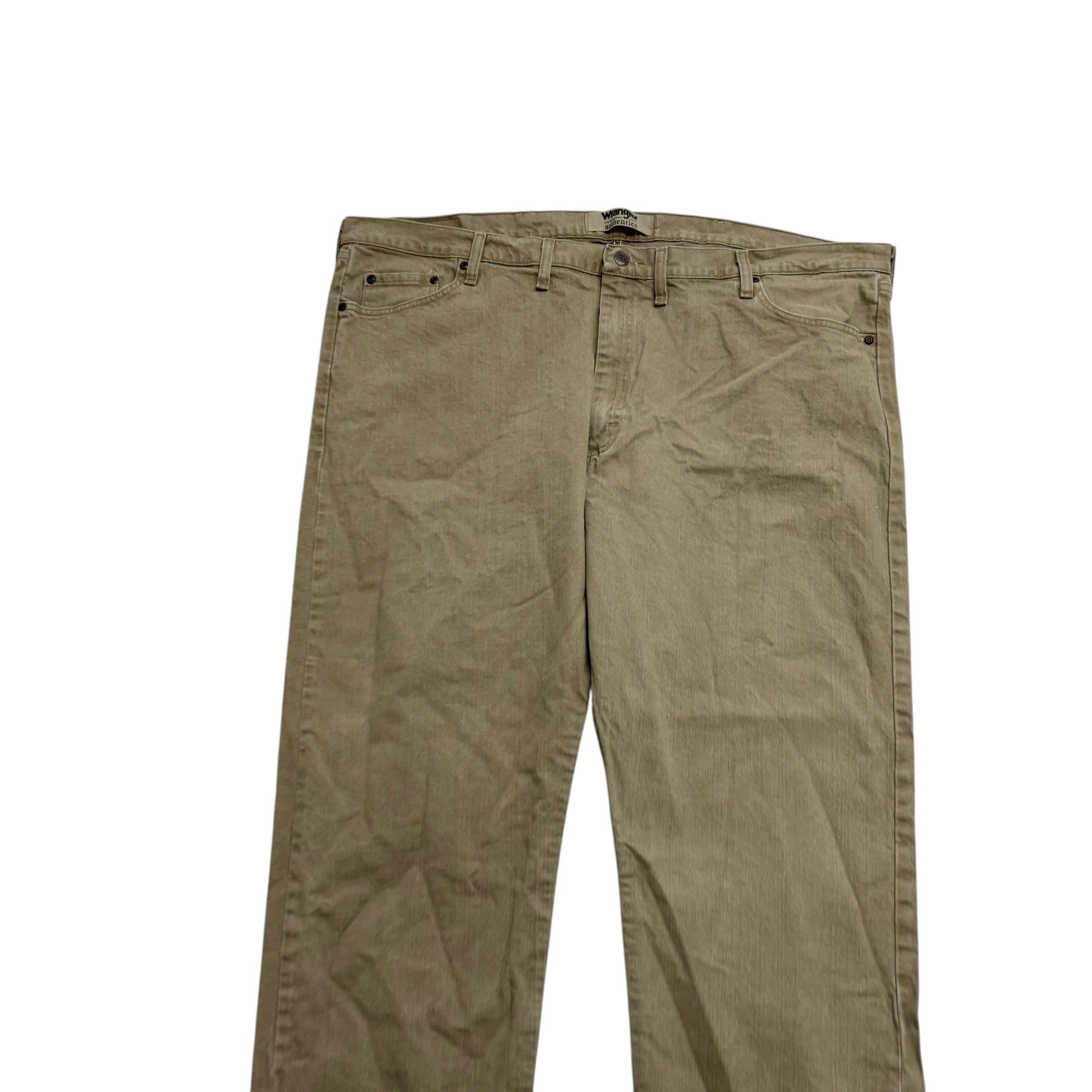 Wrangler Jeans W48 L29 Mens Beige Relaxed Straight Fit Denim (E)