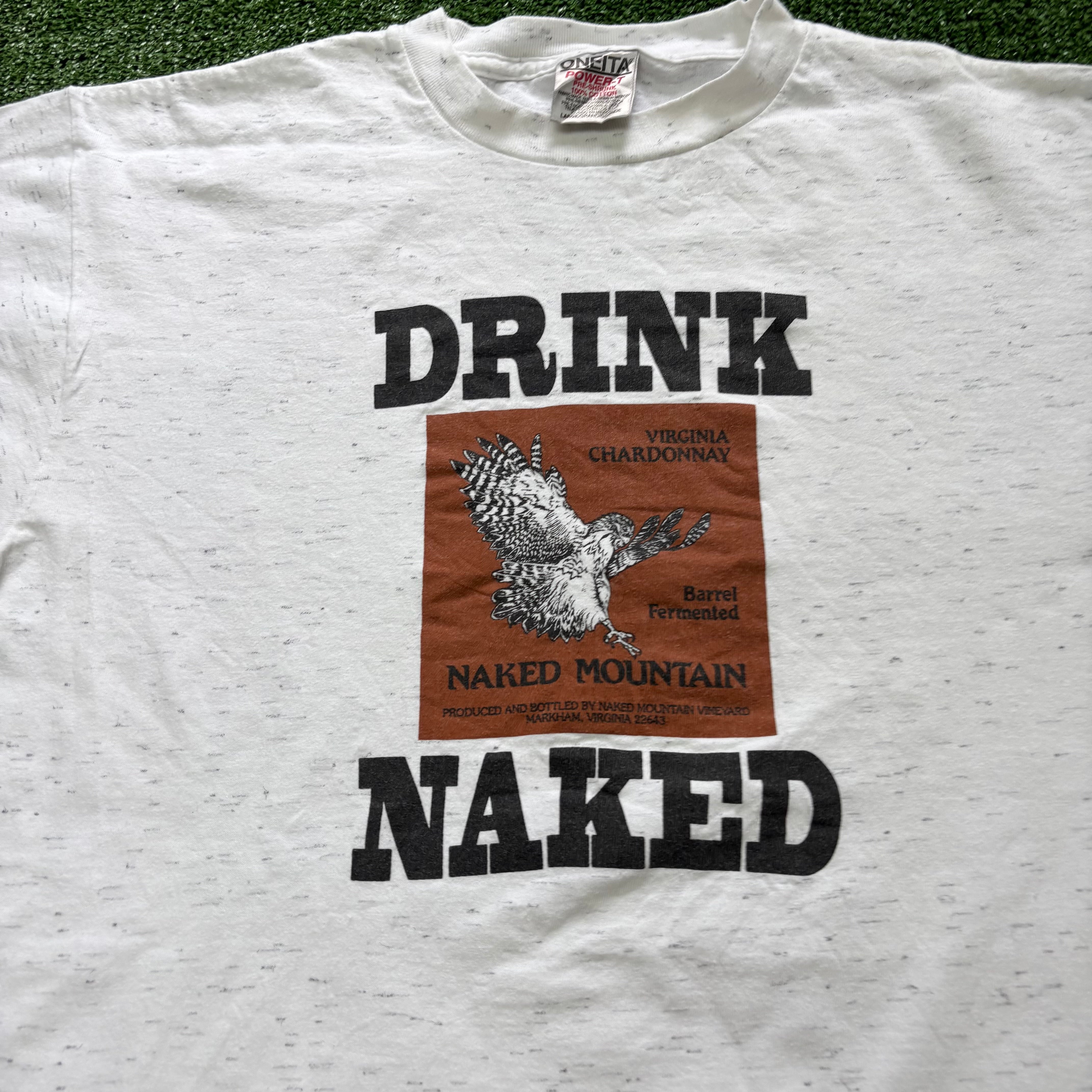 Vintage T Shirt Mens Large White Single Stitch Graphic Print 90s Funny (E)