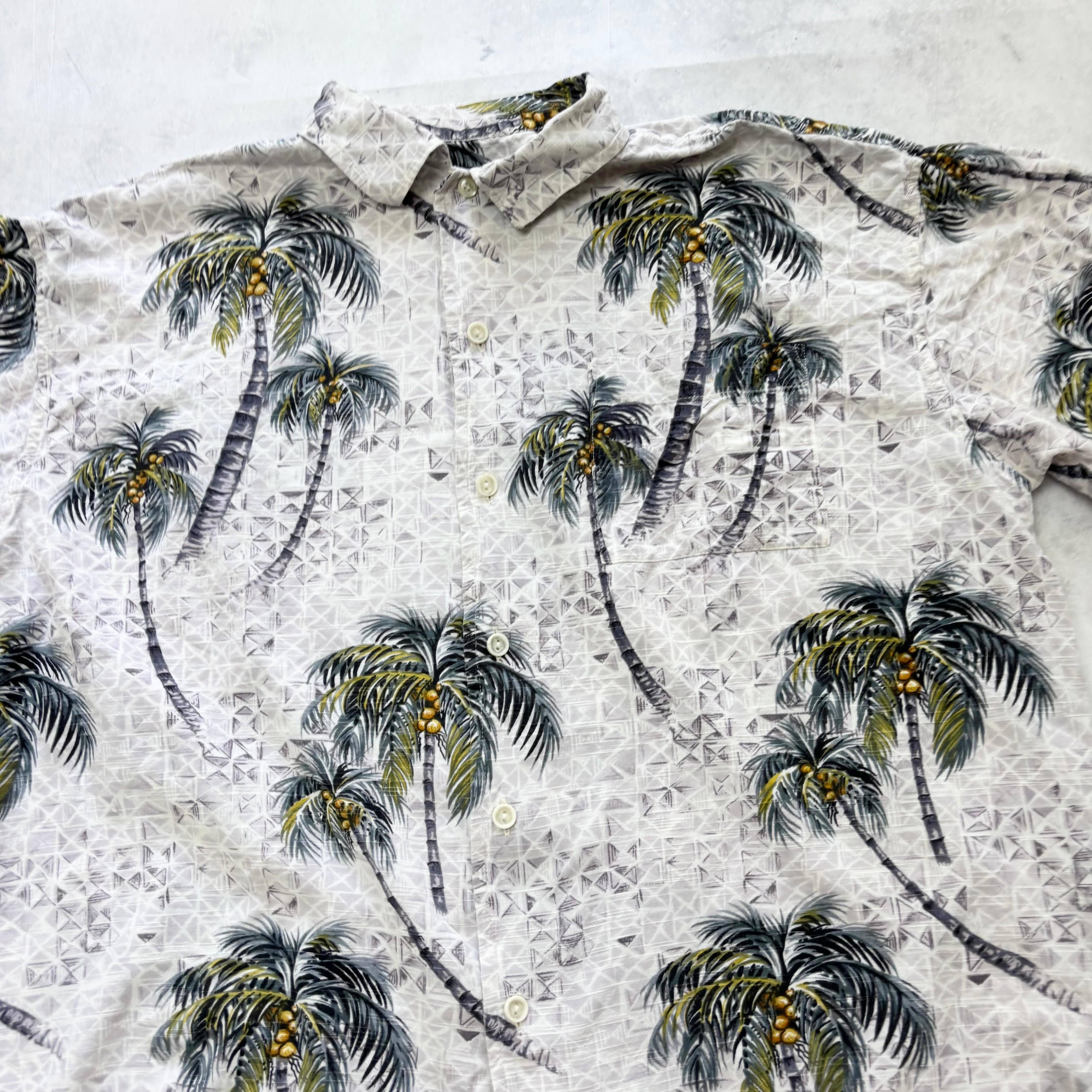 Vintage Hawaiian Shirt Mens Large Floral Aloha Short Sleeve Rayon Blend (E)