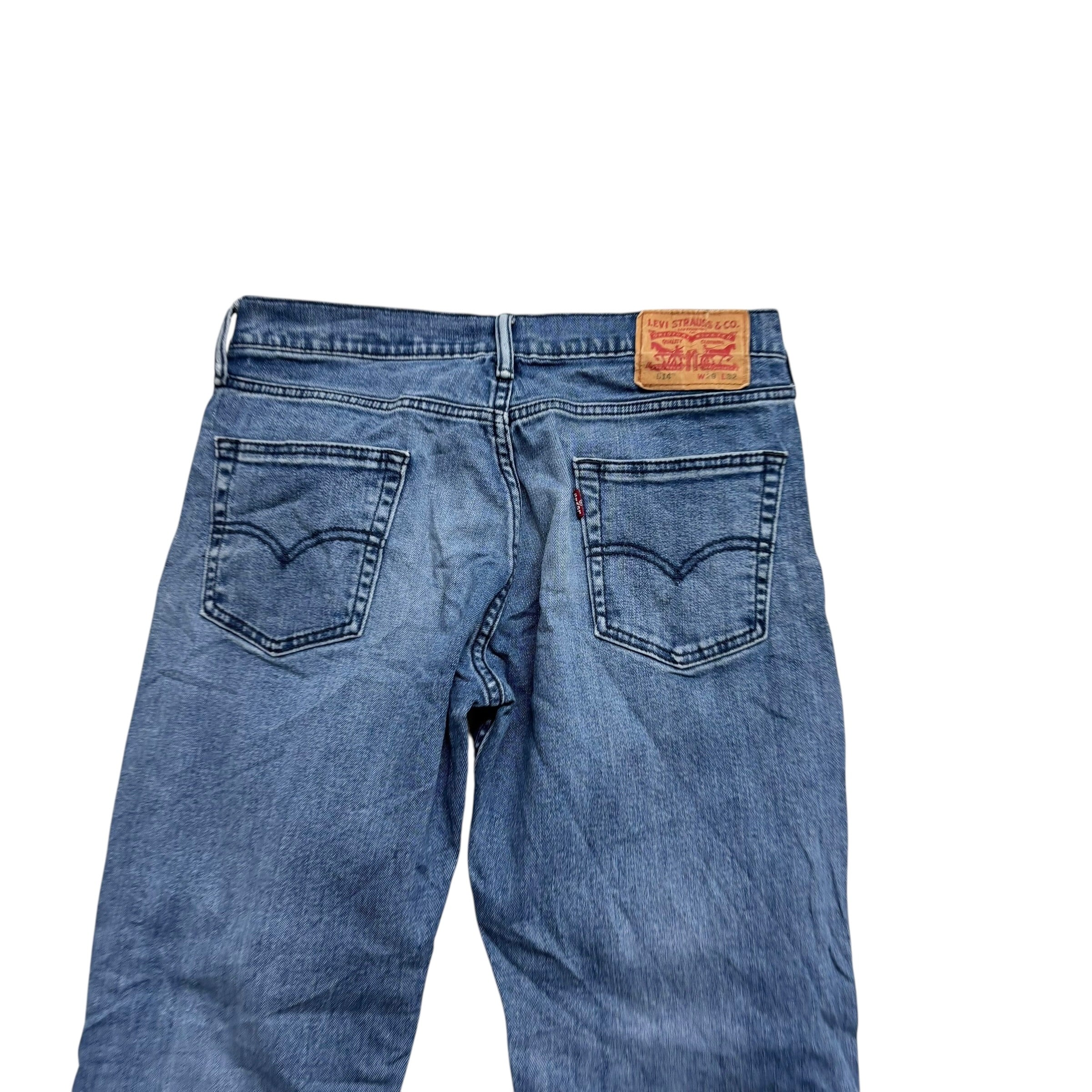 Levis 514 Jeans W29 L32 Mens Mid Blue Regular Straight Fit Stretch Denim (E)