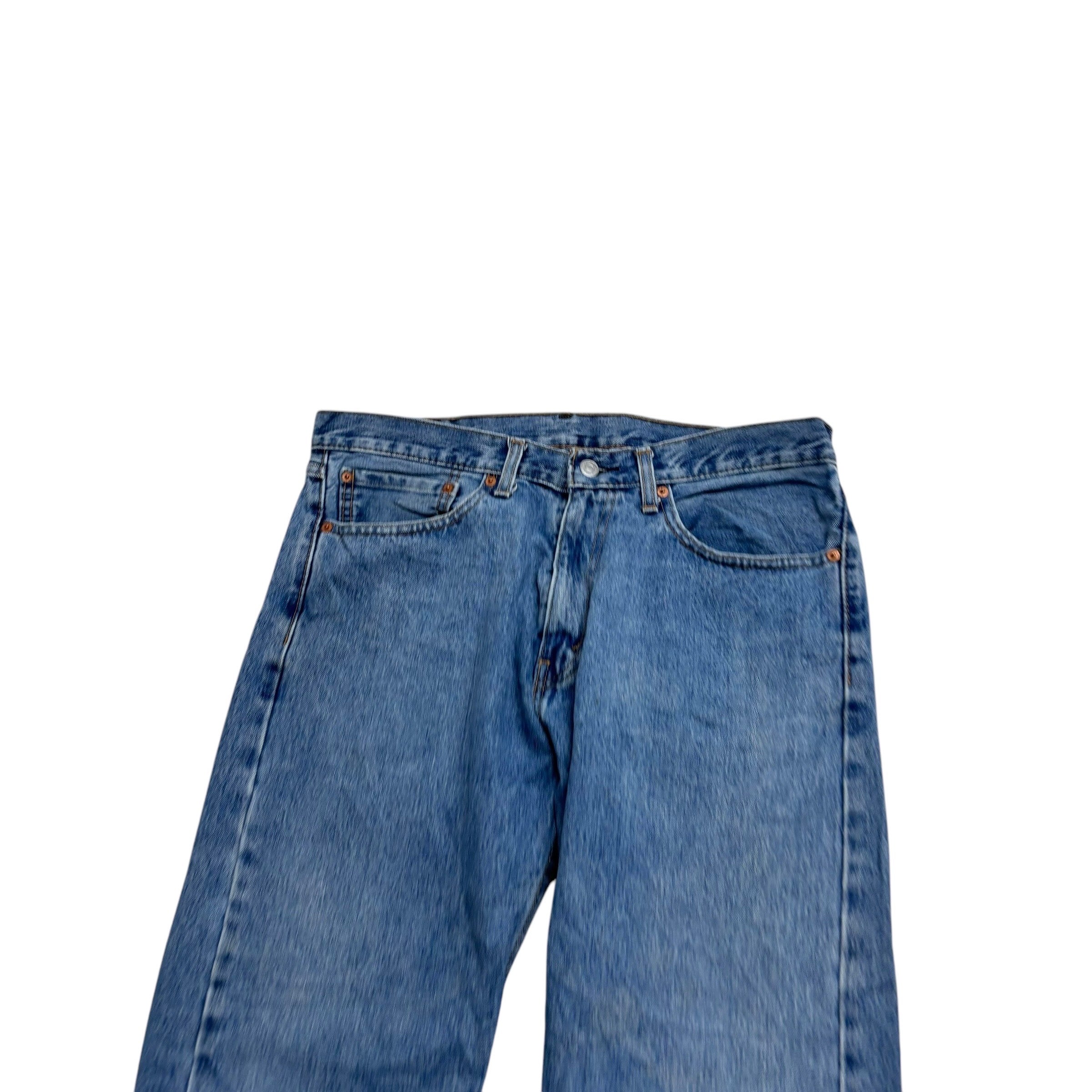 Levis 505 Jeans W35 L30 Mens Light Blue Regular Straight Fit Denim