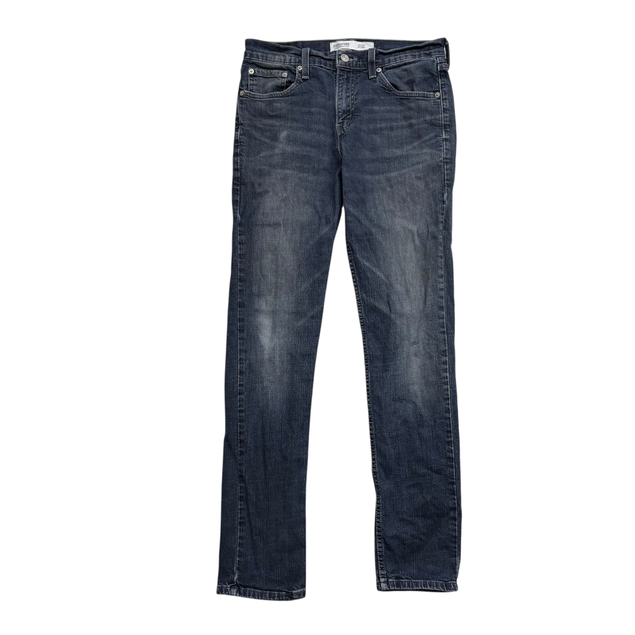 Levis Signature Jeans W30 L32 Mens Navy Blue Slim Fit Stretch Denim