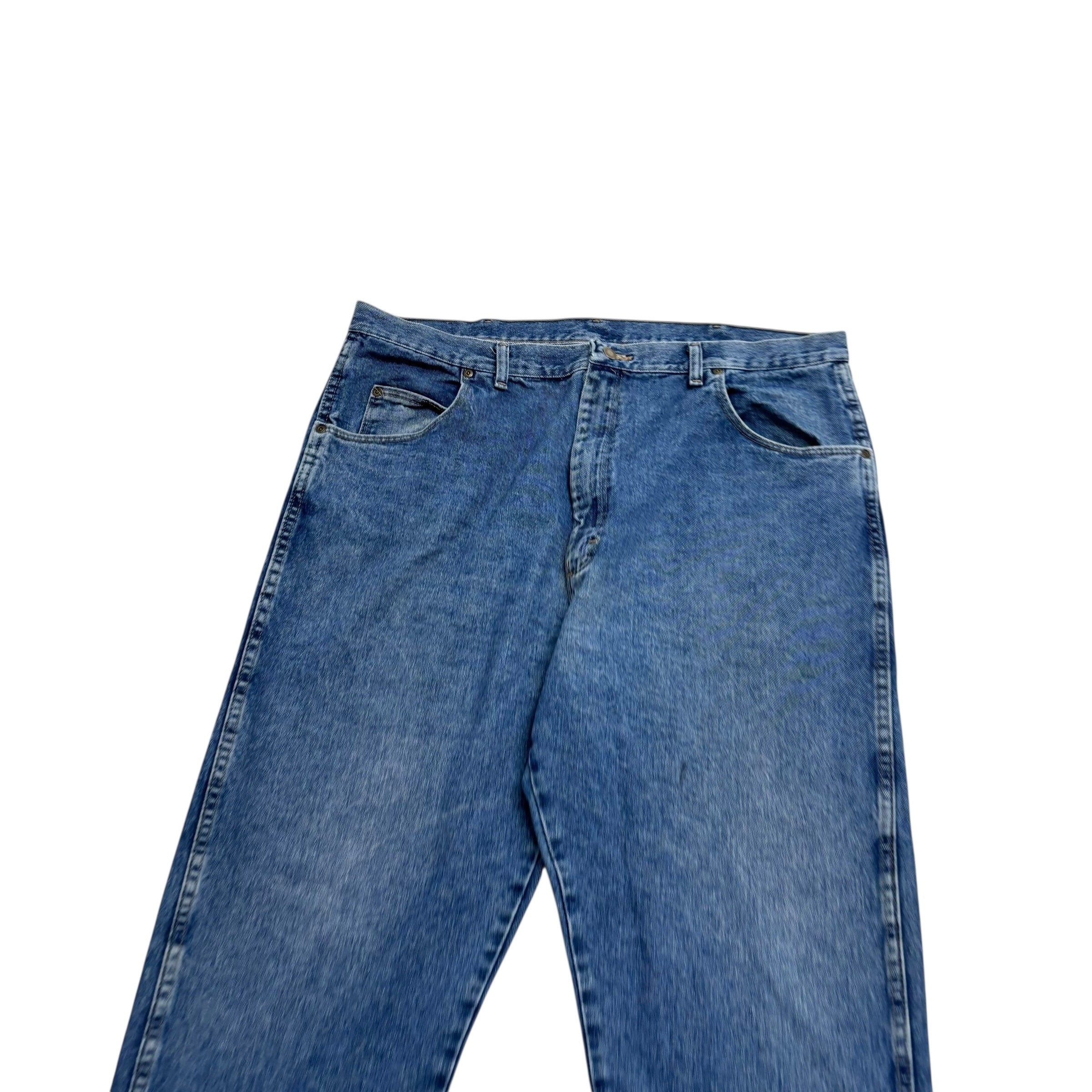 Wrangler Jeans W42 L34 Mens Mid Blue Relaxed Straight Fit Vintage Denim