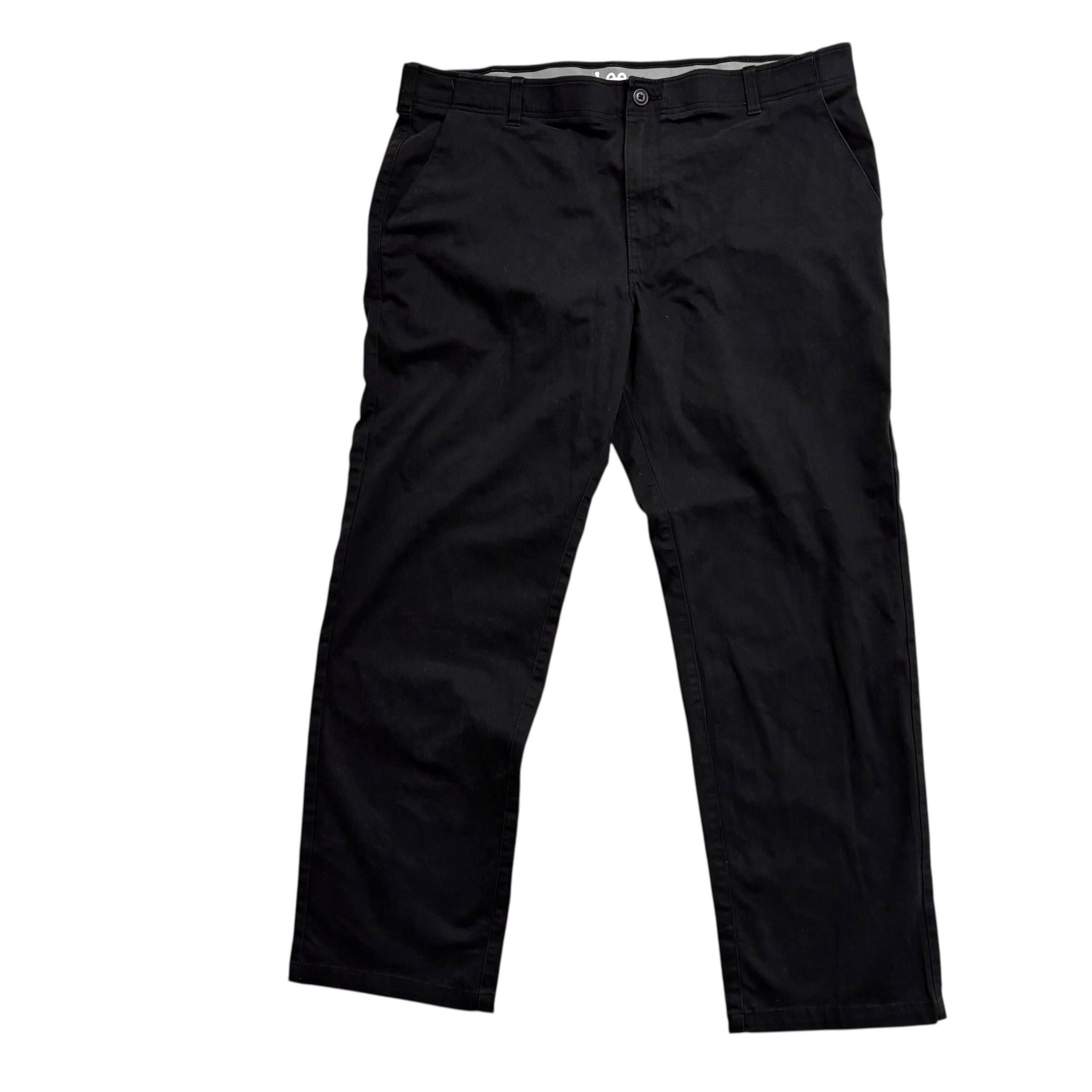 Lee Trousers W42 L32 Mens Black Regular Straight Fit Stretch Pants (E)