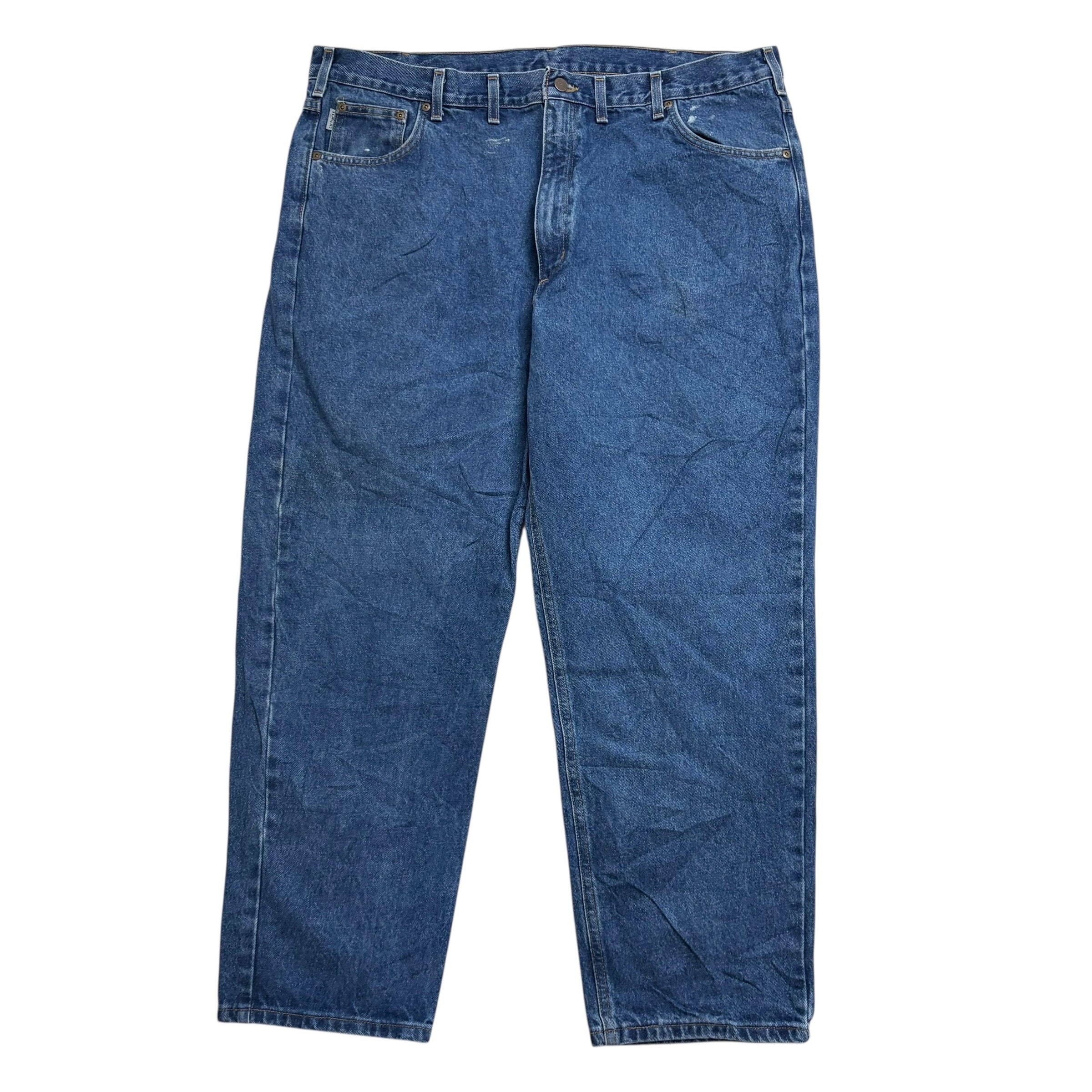Carhartt Jeans W42 L30 Mens Mid Blue Relaxed Tapered Fit Vintage Denim