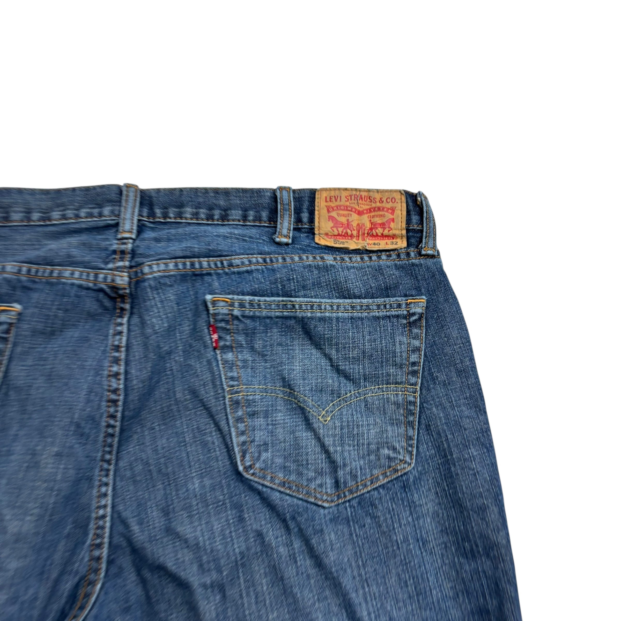 Levis 559 Jeans W40 L32 Mens Mid Blue Baggy Relaxed Straight Fit Denim (E)