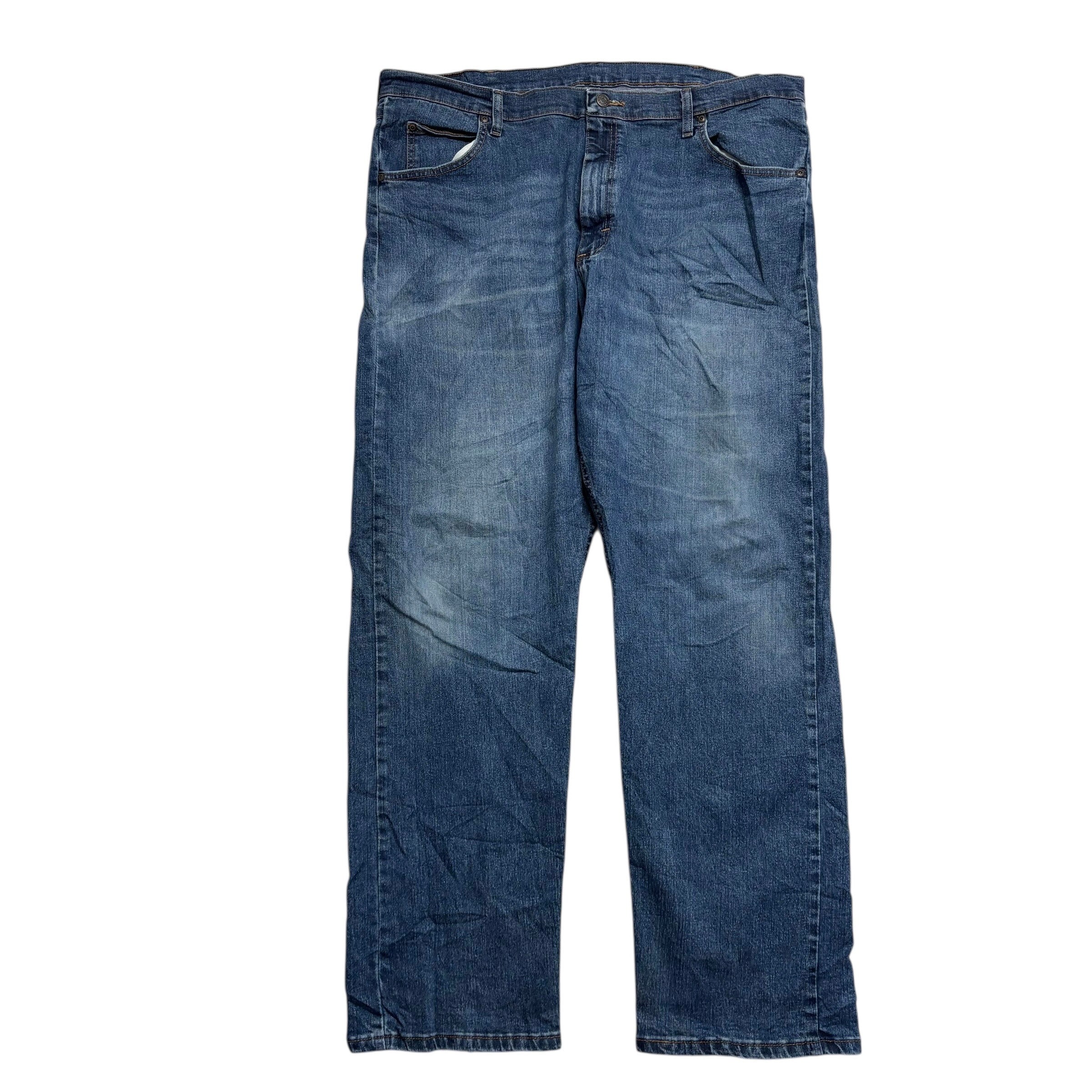 Wrangler Jeans W40 L32 Mens Dark Blue Relaxed Straight Fit Stretch Denim (E)