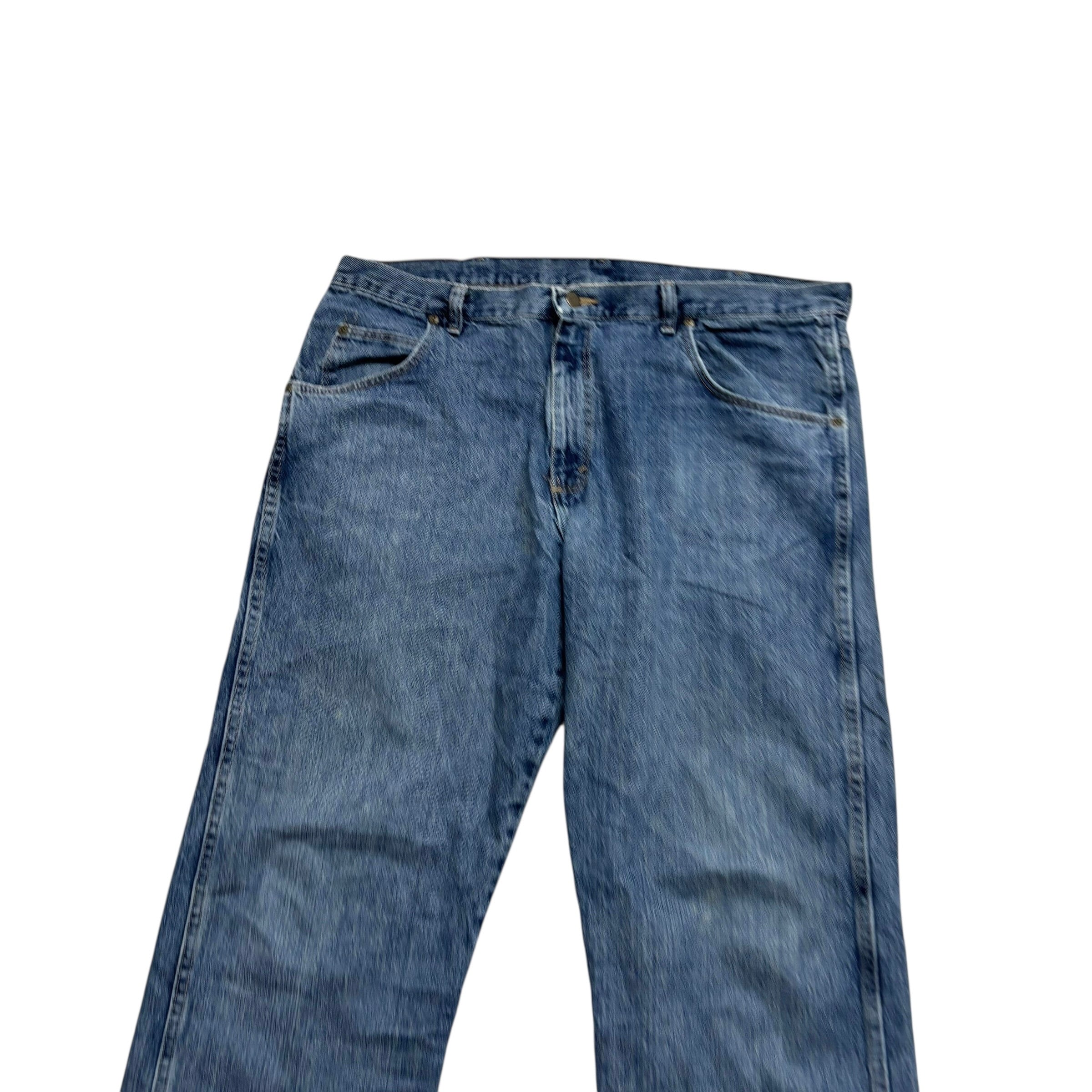 Wrangler Jeans W38 L34 Mens Mid Blue Relaxed Straight Fit Vintage Denim (F)