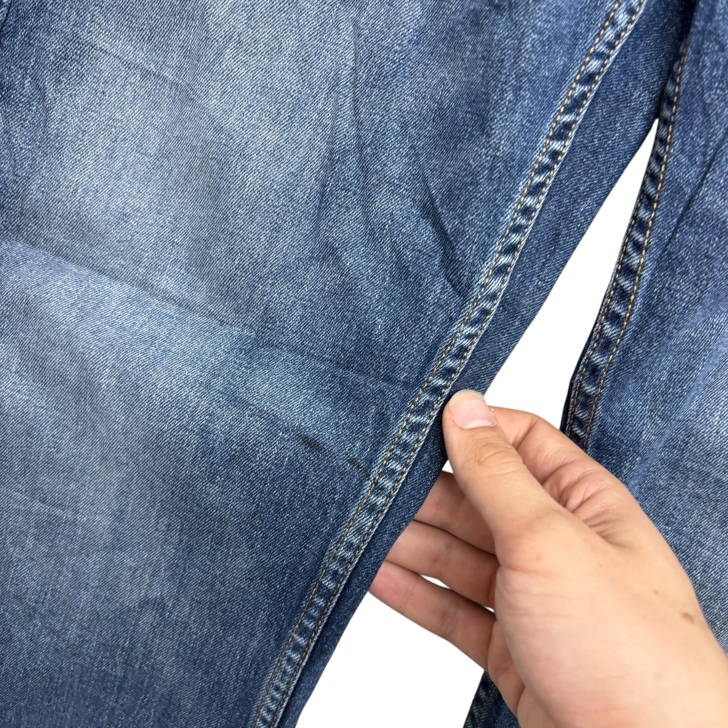 Levis 569 Jeans W34 L30 Mens Mid Blue Relaxed Straight Fit Stretch Denim (F)