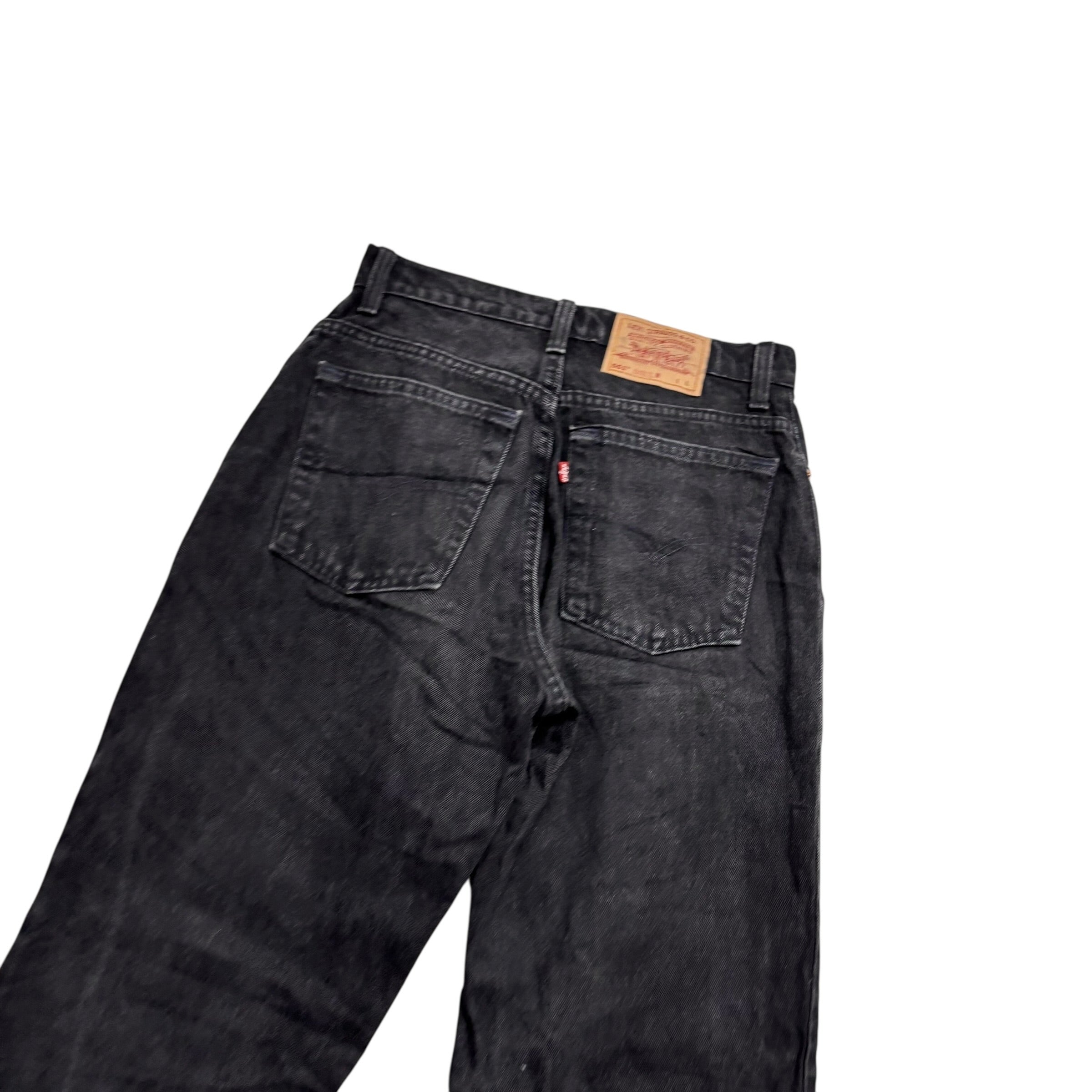 Levis 551 Jeans W29 L34 Womens Black Relaxed Tapered Vintage Made In USA (E)