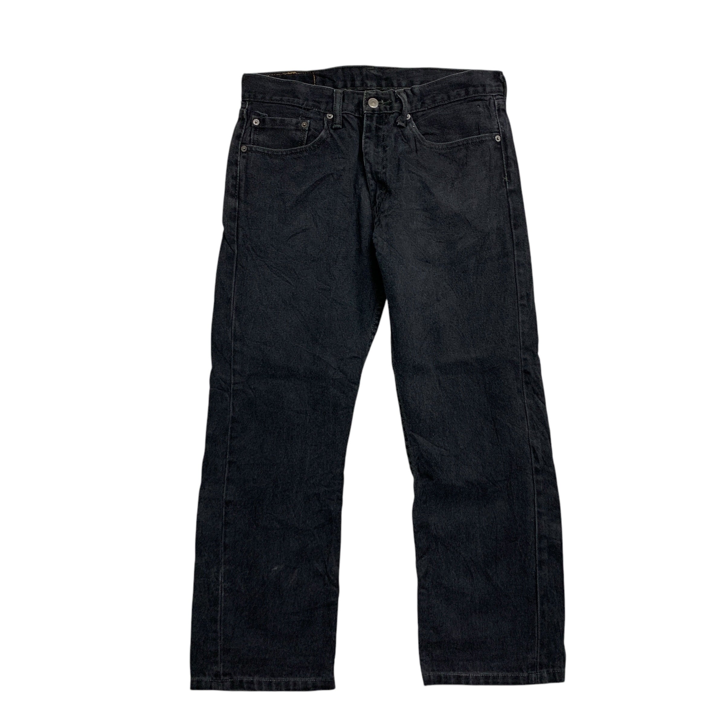 Levis 505 Jeans W32 L26 Mens Black Regular Straight Fit Denim