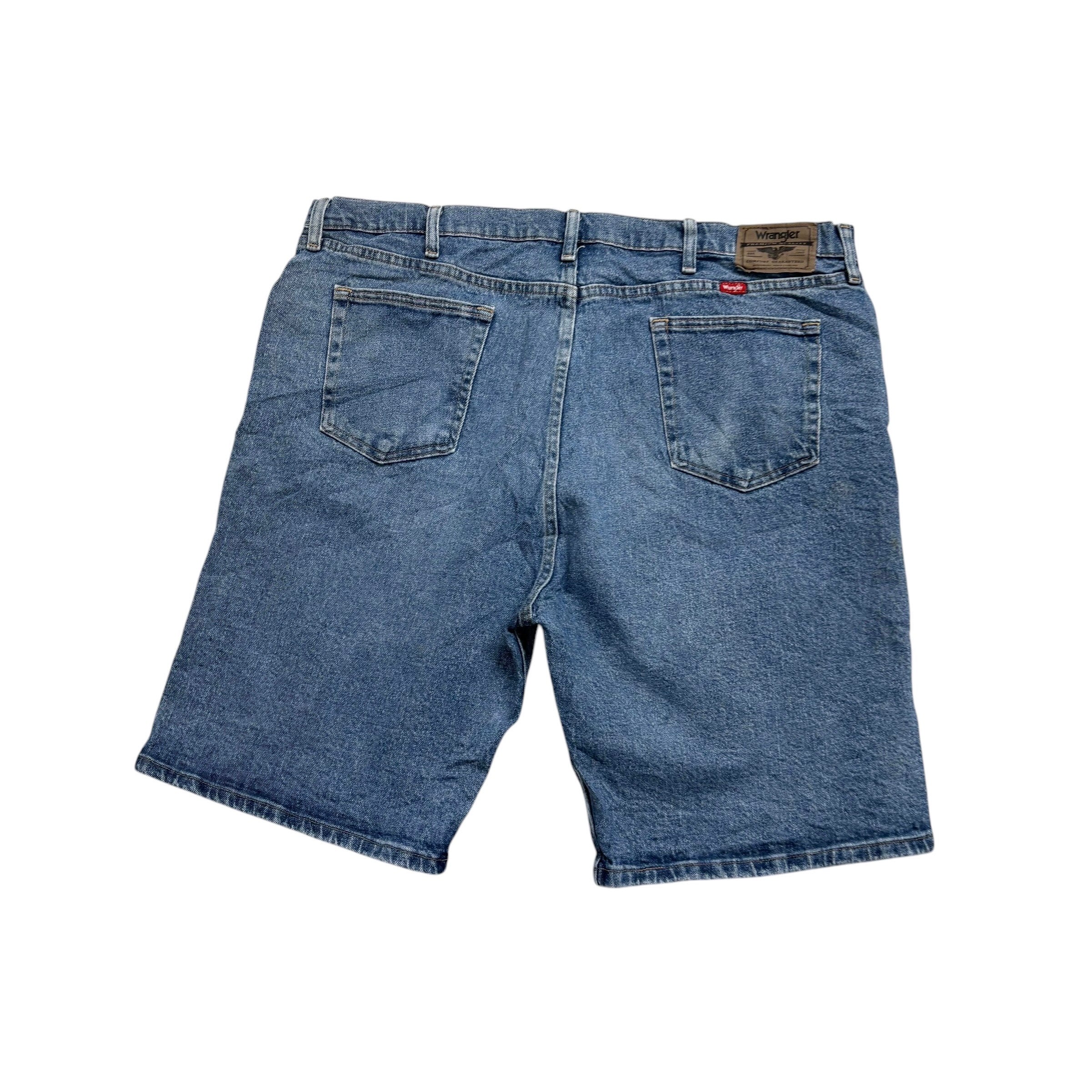 Wrangler Baggy Jorts W42 Mens Denim Shorts Mid Blue Relaxed Fit (E)