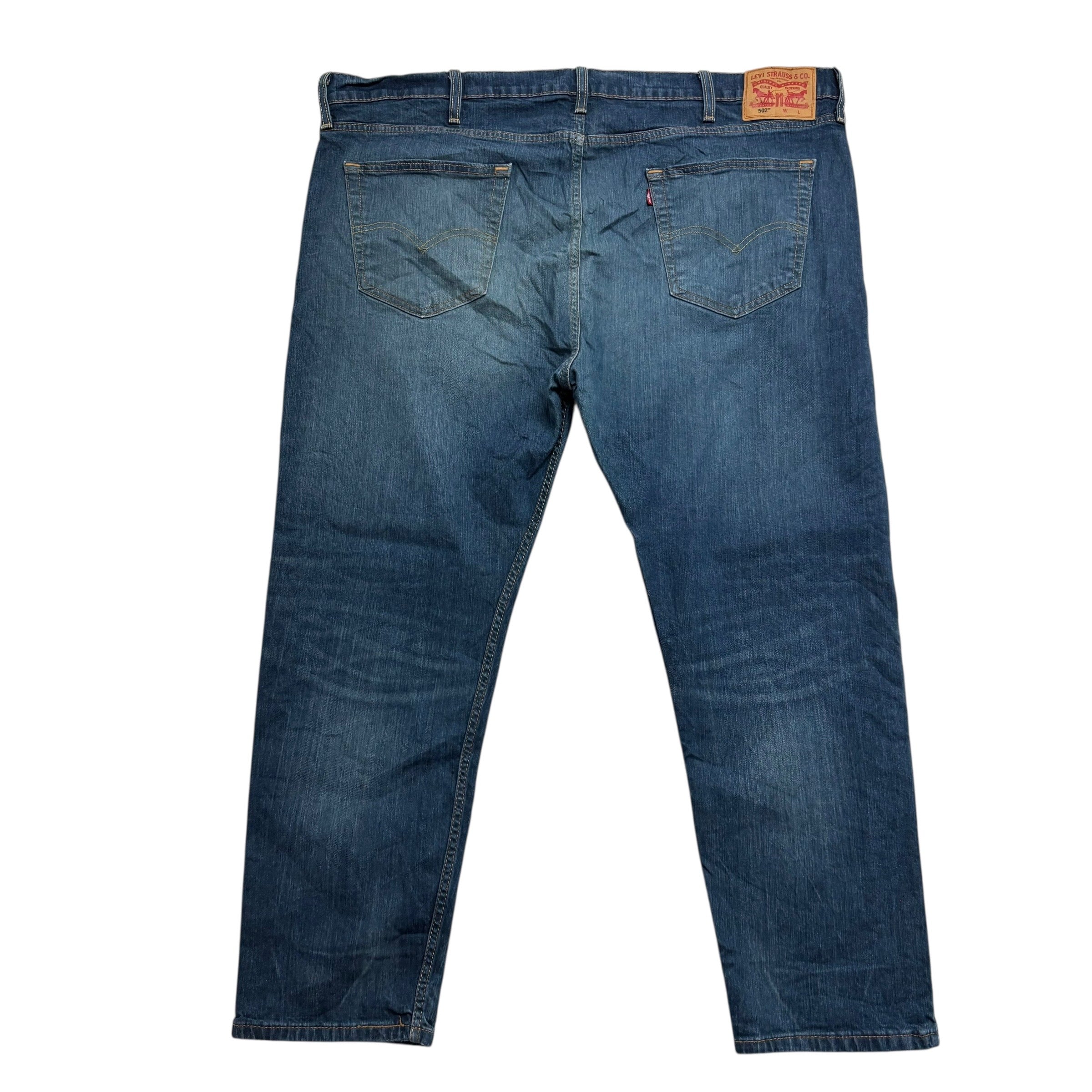 Levis 502 Jeans W46 L29 Mens Dark Blue Regular Tapered Fit Stretch Denim (E)