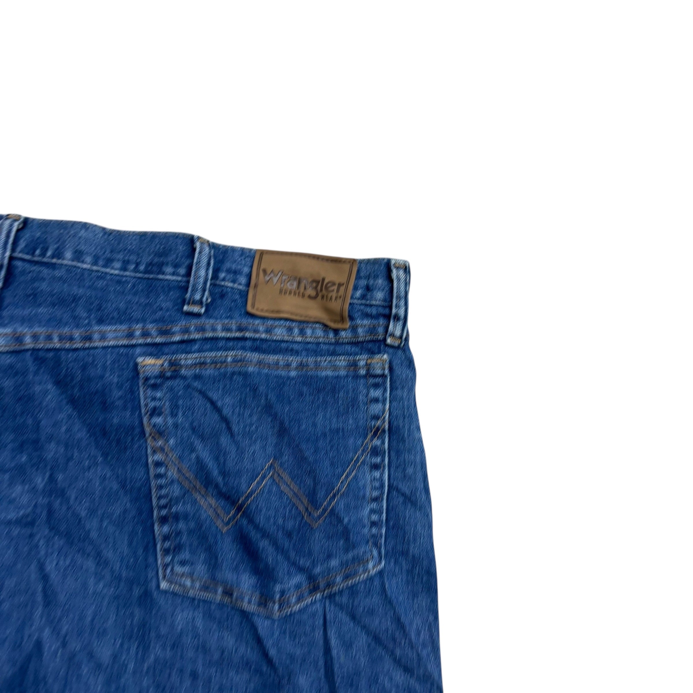 Wrangler Jeans W44 L32 Mens Mid Blue Relaxed Tapered Fit Vintage Denim (E)