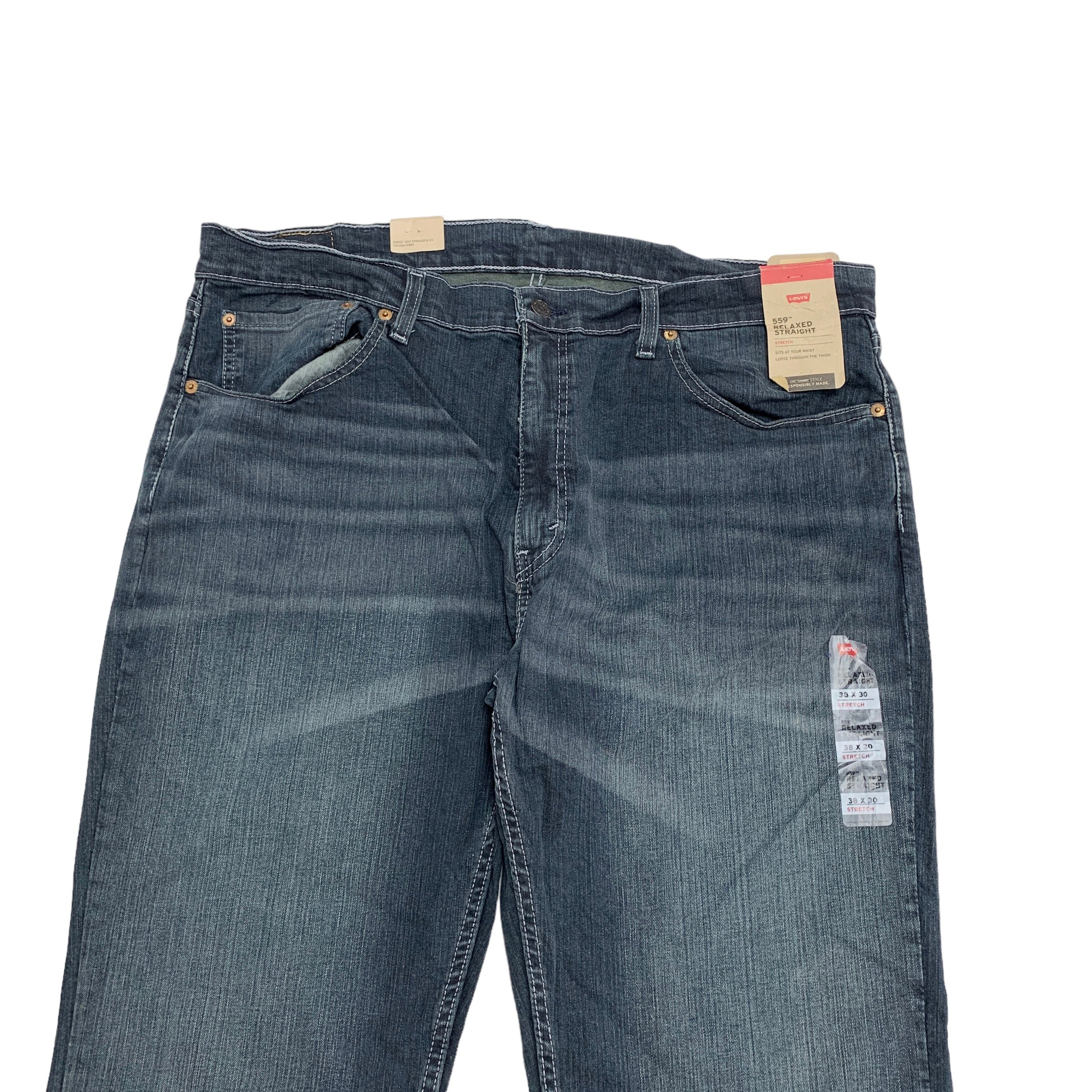 Levis 559 Jeans W38 L30 Mens Blue Relaxed Straight Fit Stretch Denim