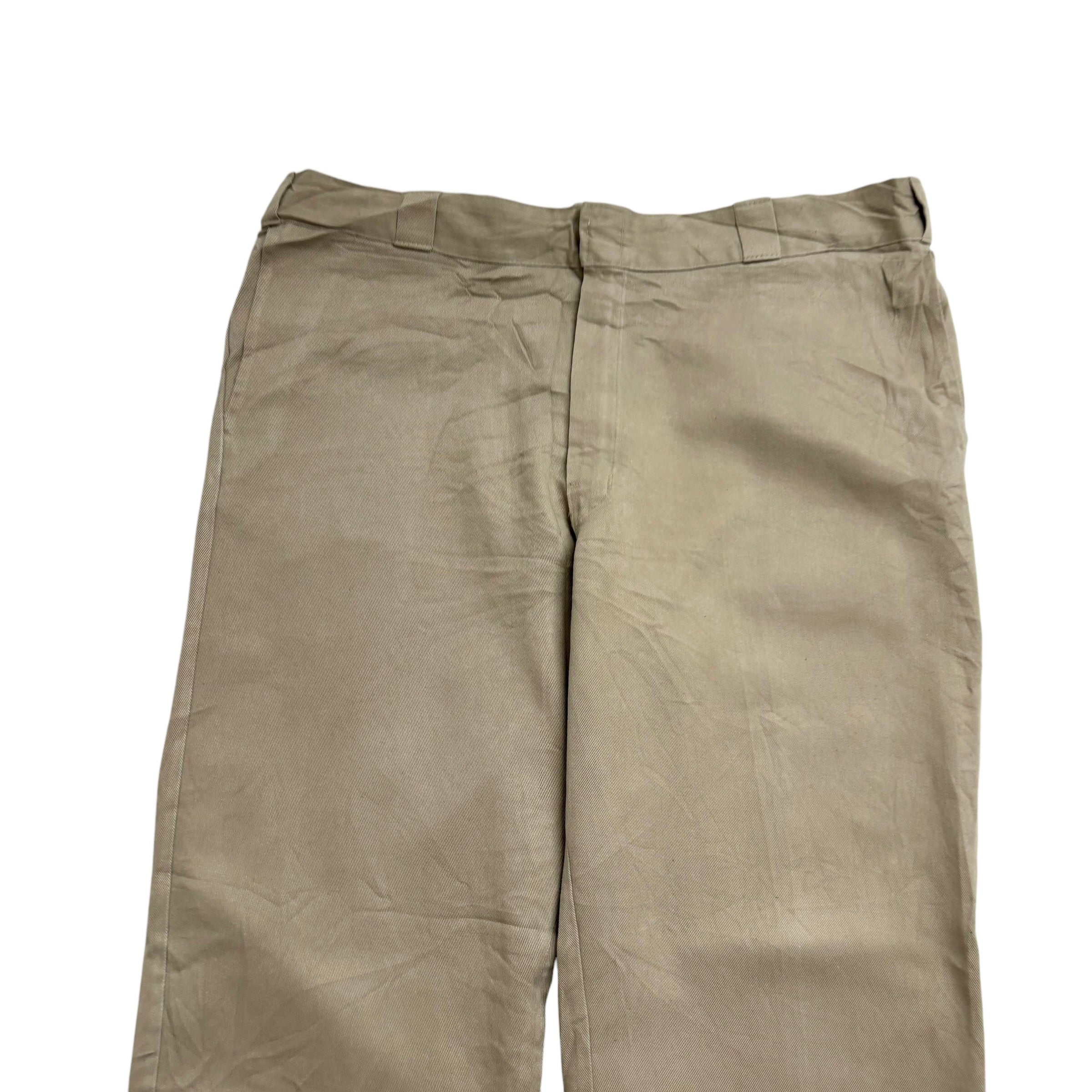 Dickies 874 Trousers W40 L32 Mens Beige Khaki Pants Original Fit Workwear