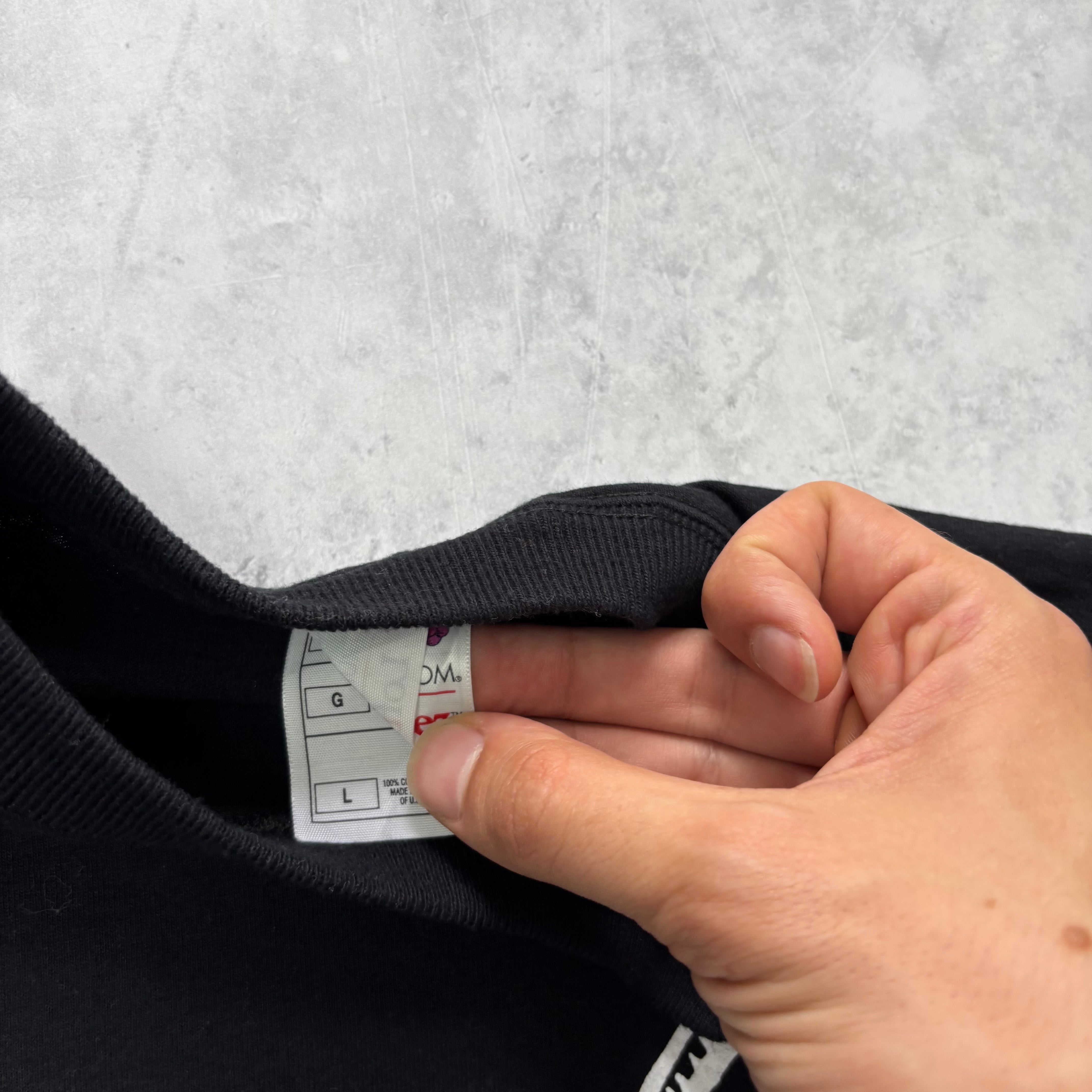 Vintage T Shirt Mens Large Black Graphic Print 00s Biking Cycling (E)