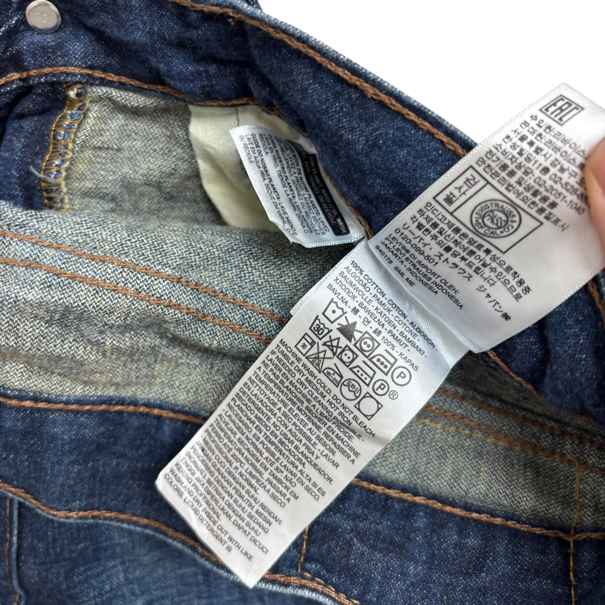 Levis 514 Jeans W34 L30 Mens Dark Blue Regular Straight Fit Denim (E)