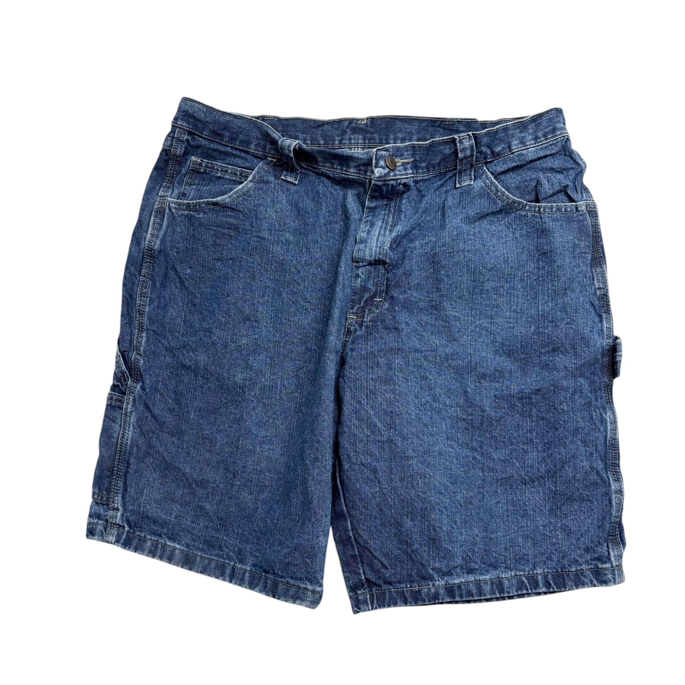 Wrangler Baggy Jorts W36 Mens Mid Blue Carpenter Denim Shorts Relaxed Fit (E)
