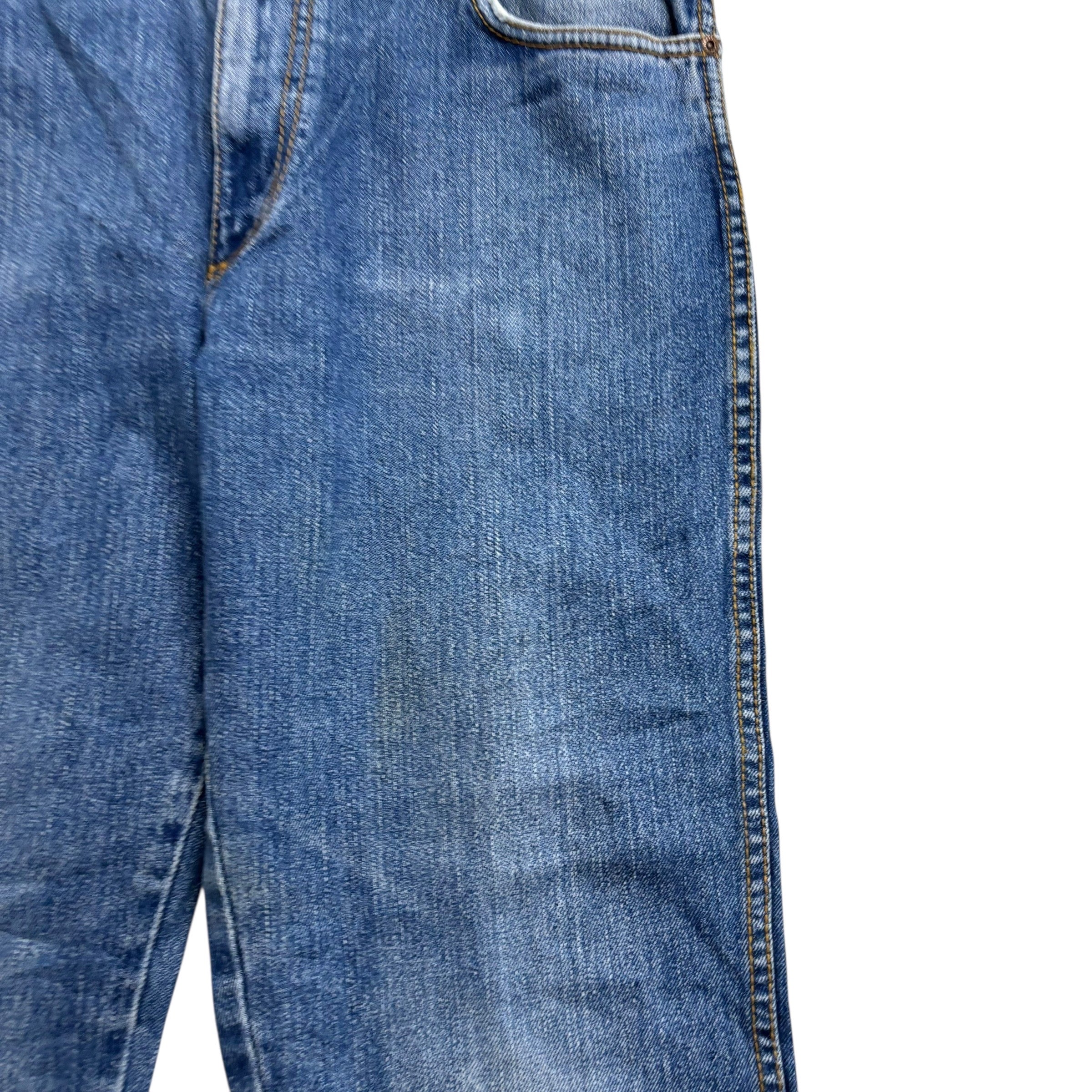Wrangler Texas Jeans W33 L30 Mens Mid Blue Regular Straight Fit Denim (F)