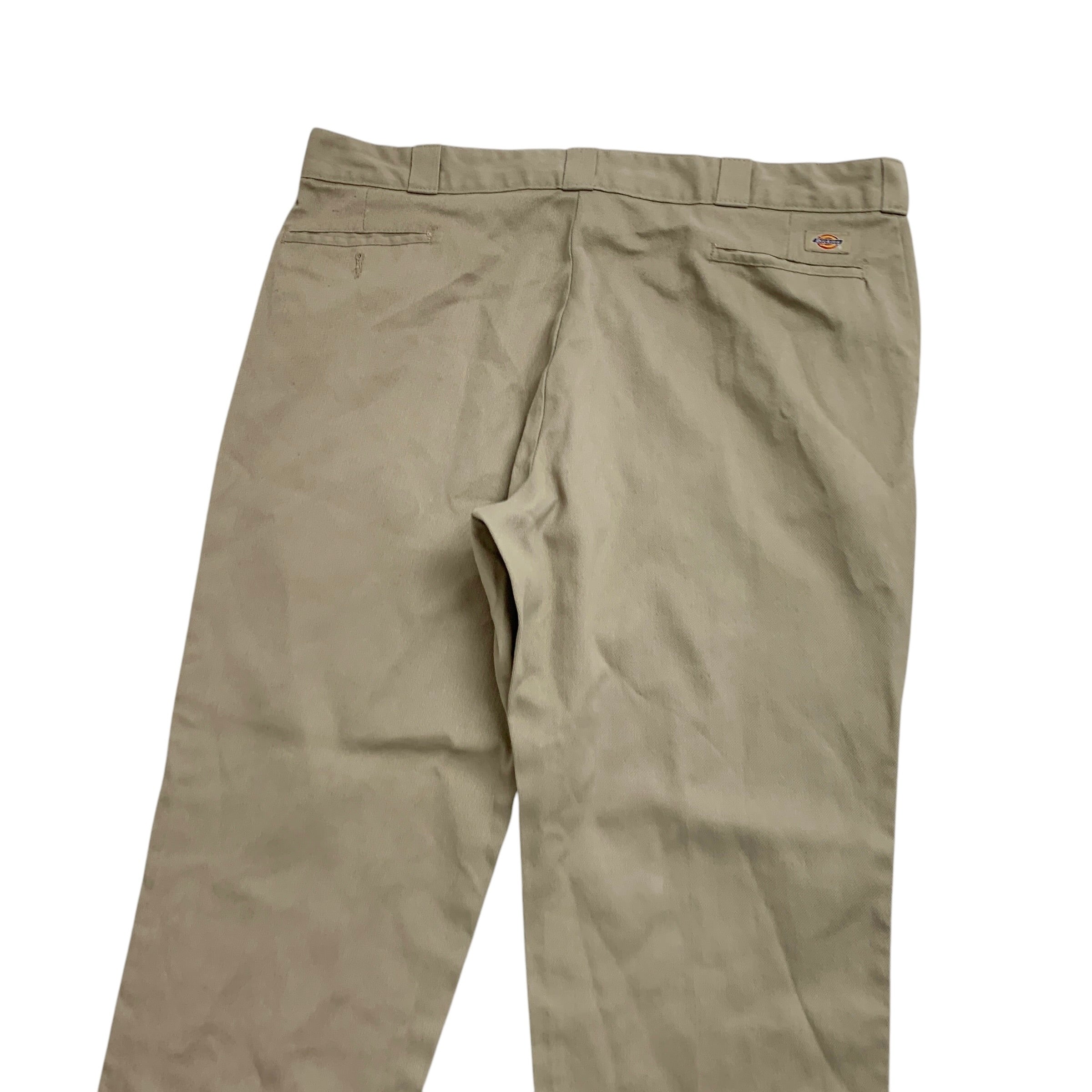 Dickies 874 Trousers W44 L32 Mens Beige Pants Original Straight Fit Workwear