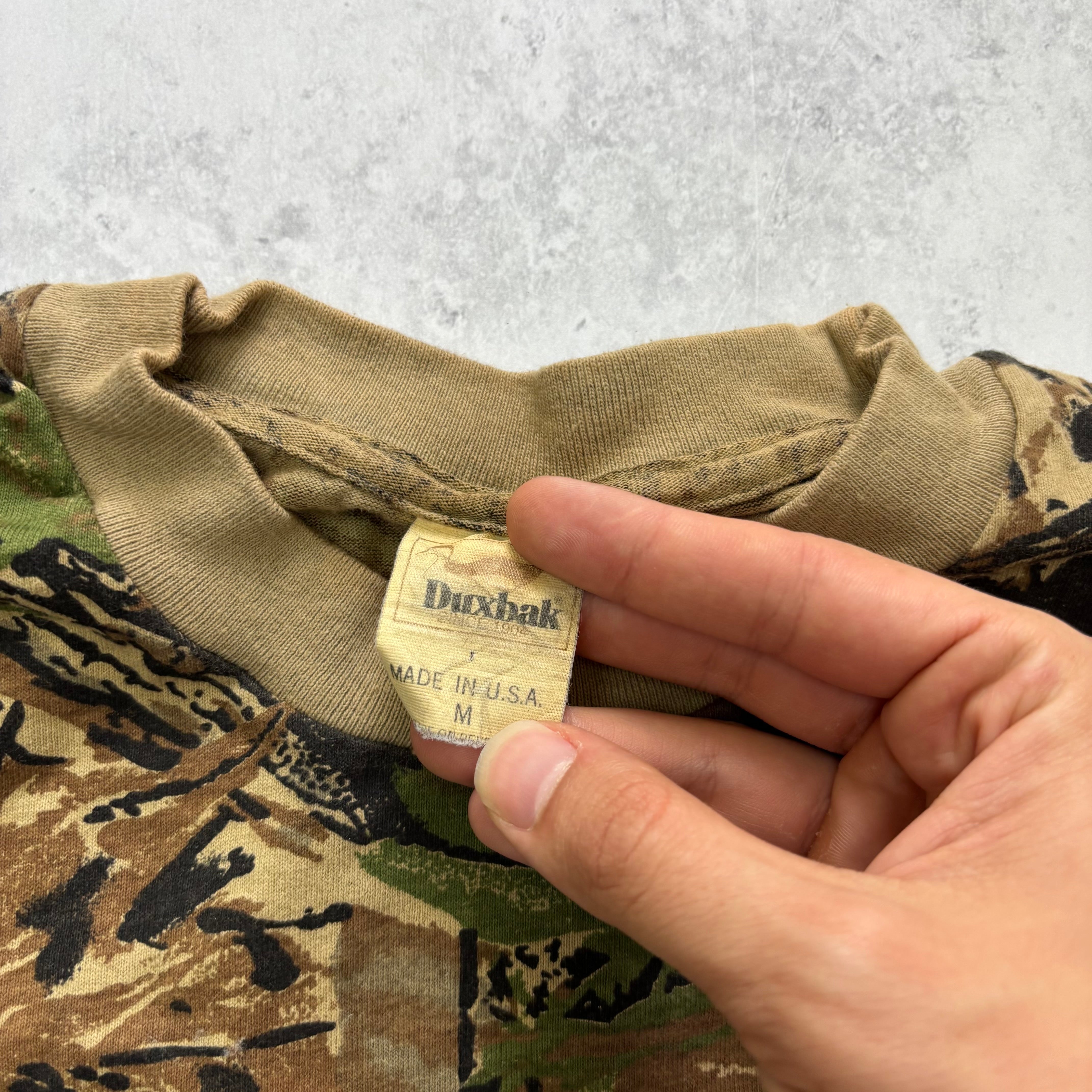 Vintage RealTree T Shirt Mens Medium Camo 90s Hunting Long Sleeve (E)