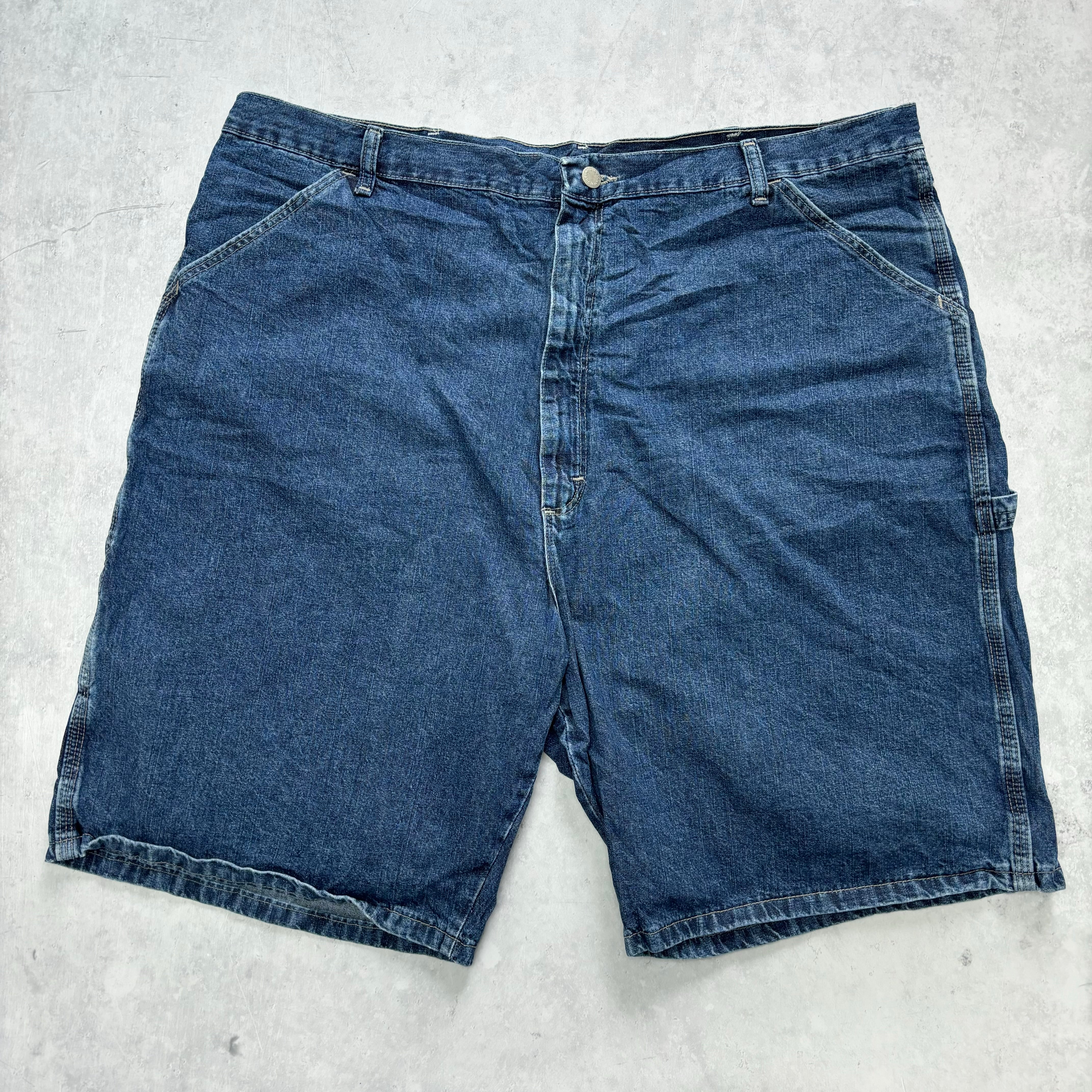 Vintage Wrangler Jorts W42 Mens Denim Shorts Dark Blue Baggy Relaxed Carpenter