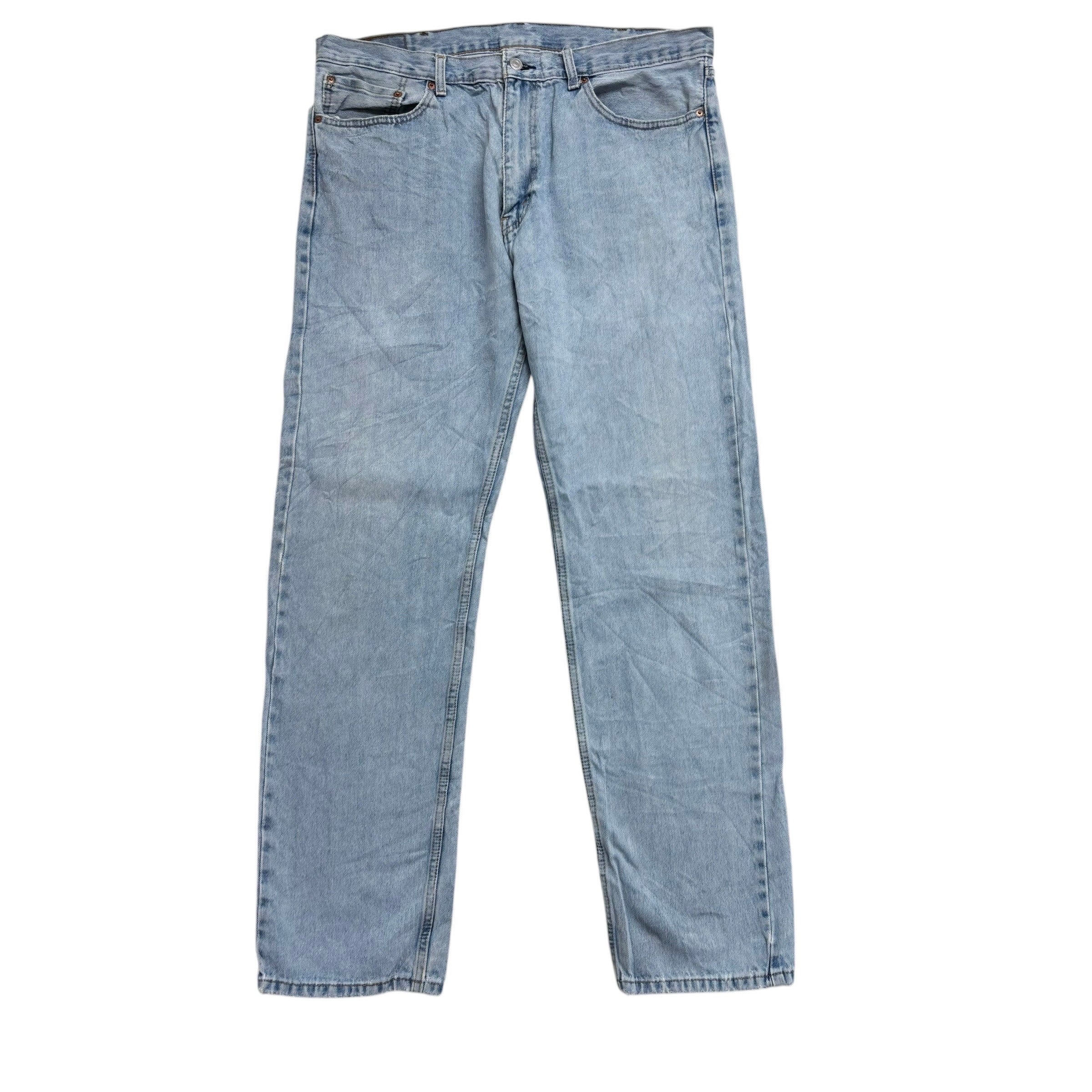 Levis 505 Jeans W38 L34 Mens Light Blue Regular Straight Fit Denim (E)