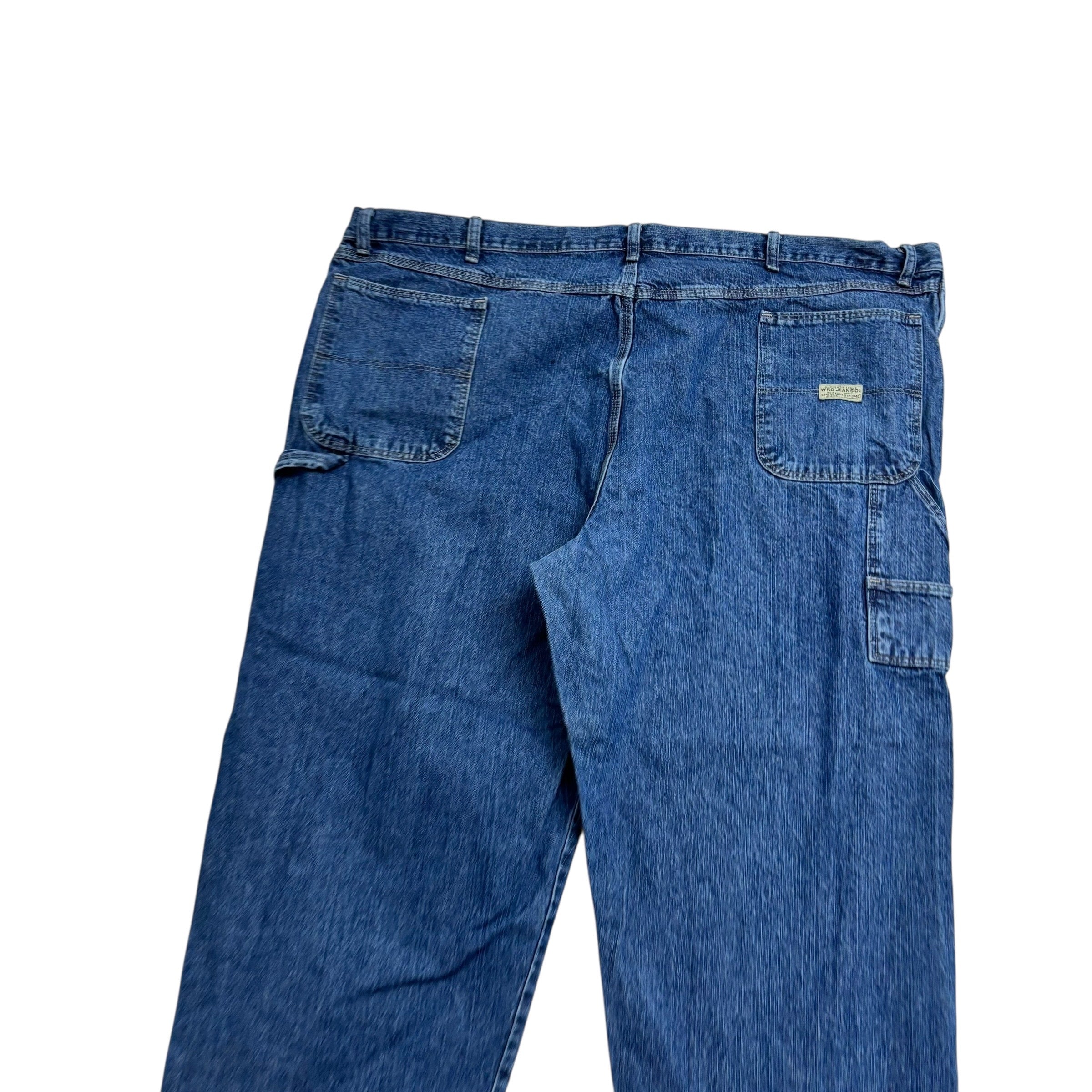Wrangler Carpenter Jeans W50 L29 Mens Mid Blue Relaxed Straight Fit Denim