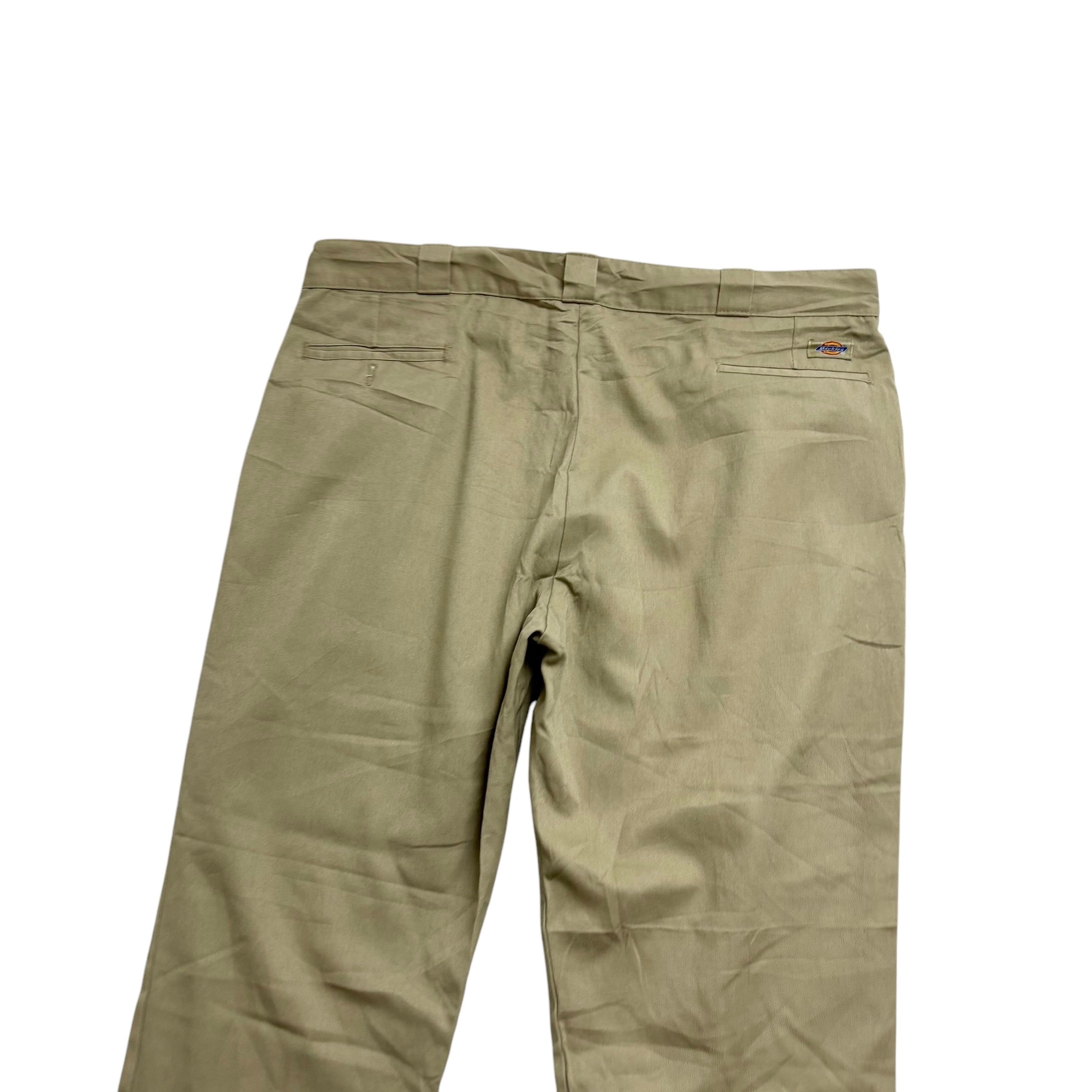 Dickies 874 Trousers W42 L30 Mens Beige Pants Original Straight Fit Workwear