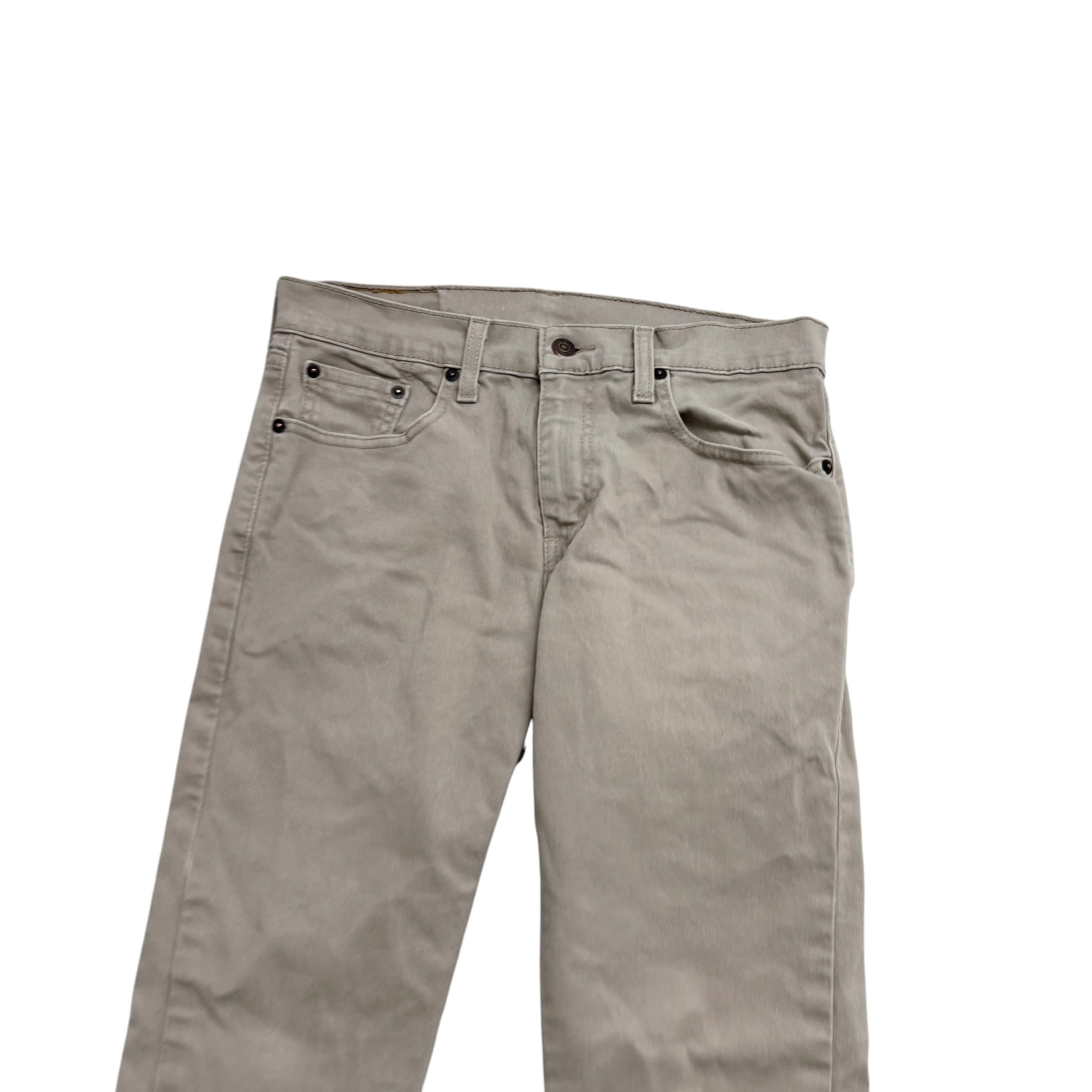 Levis 502 Jeans W28 L29 Mens Beige Regular Tapered Fit Stretch Denim