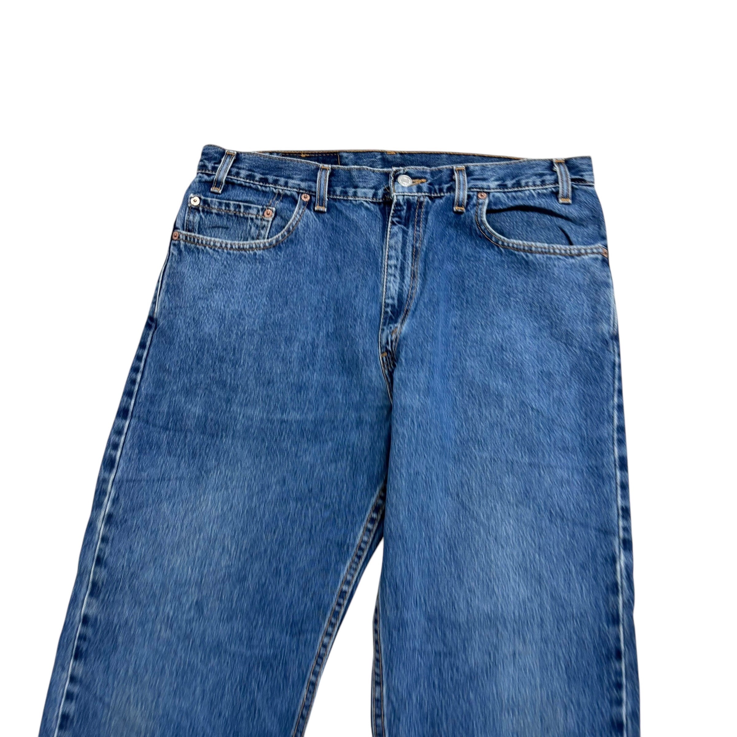 Levis 505 Jeans W35 L30 Mens Mid Blue Regular Straight USA Made Vintage Denim