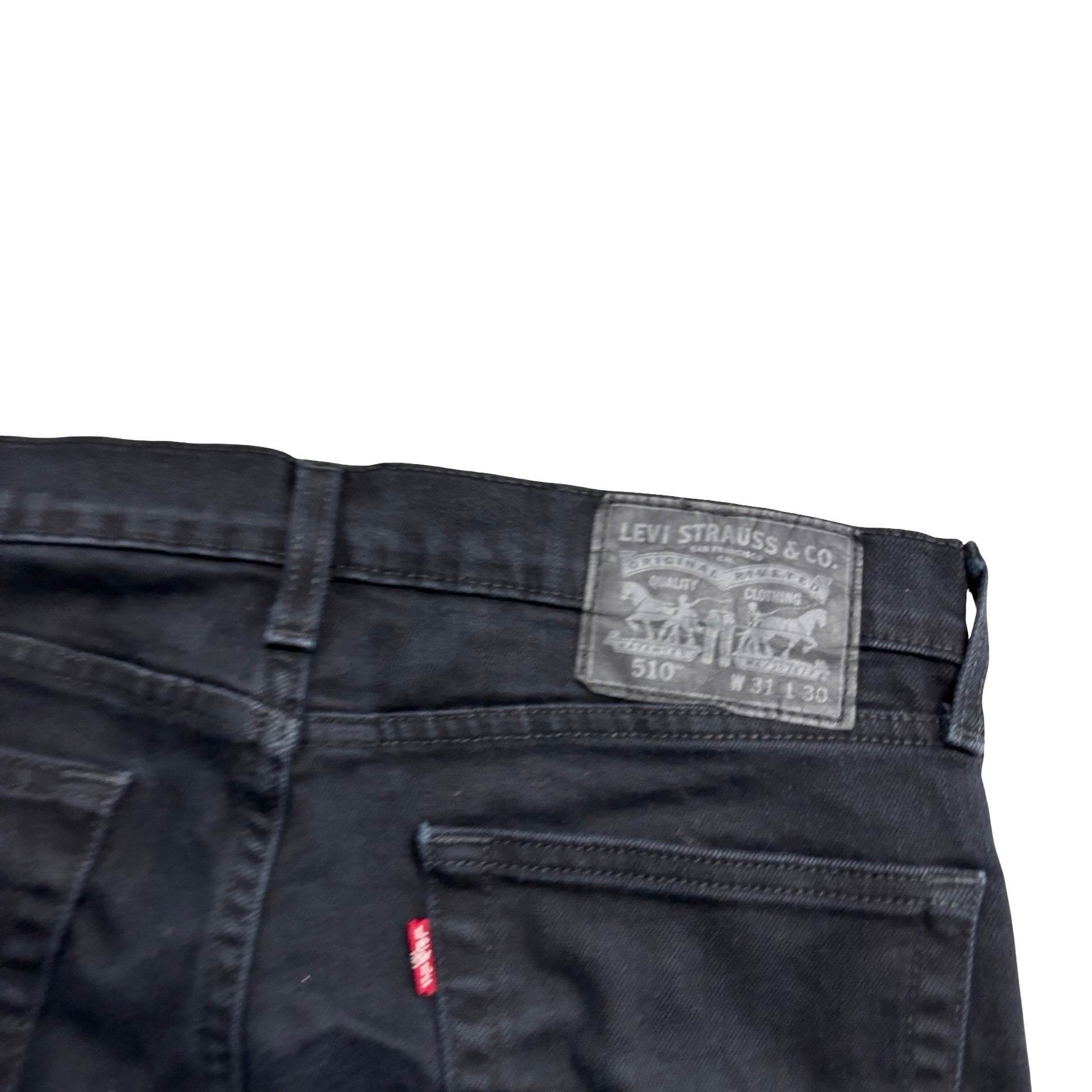 Levis 510 Jeans W31 L29 Mens Black Skinny Fit Stretch Denim