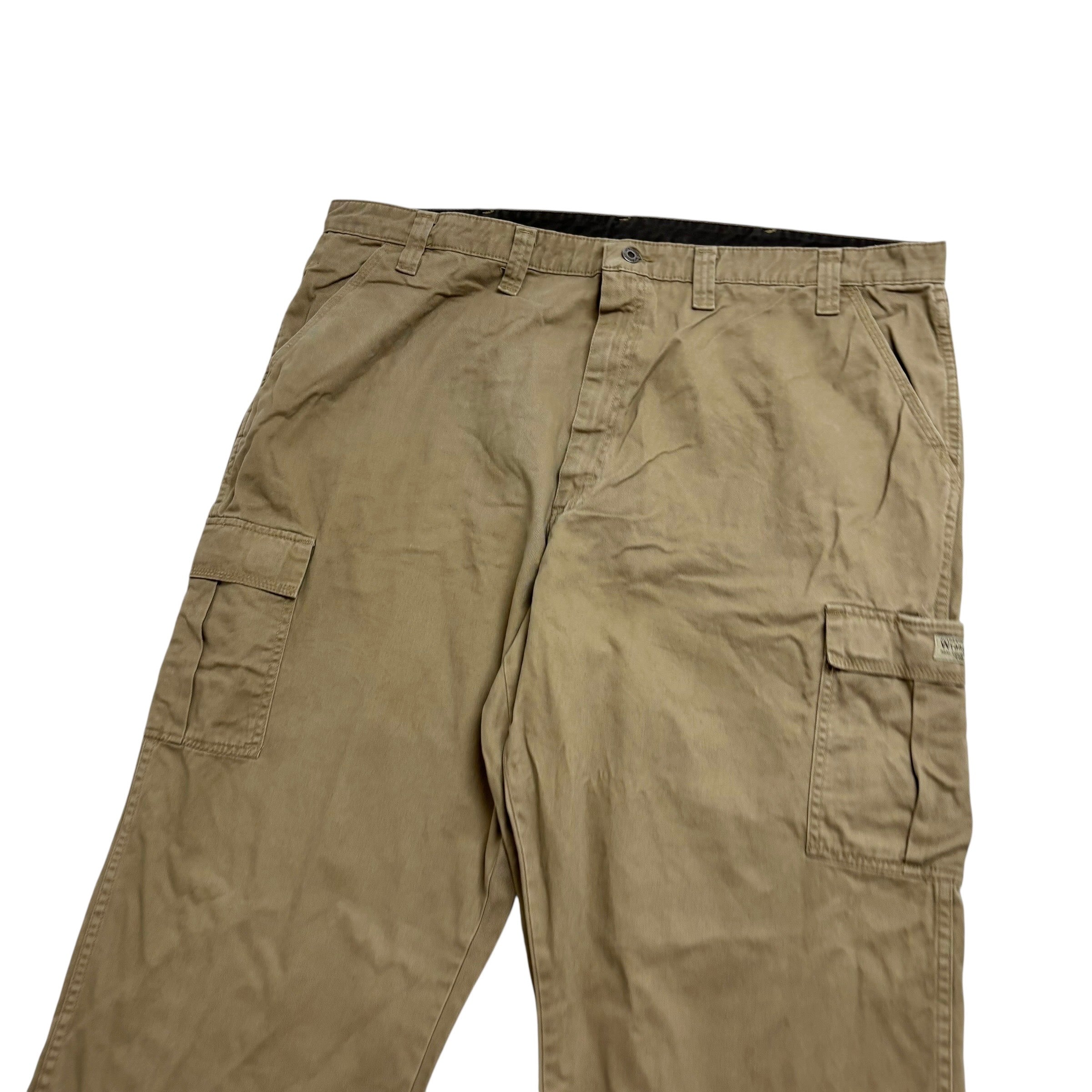 Wrangler Cargo Pants W44 L30 Mens Tan Relaxed Straight Fit Trousers (E)