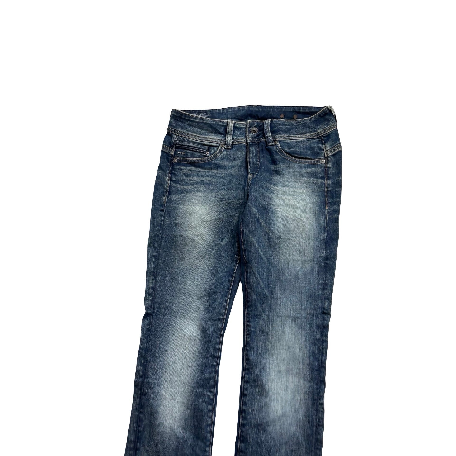 G Star Raw Midge Saddle Jeans W29 L30 Womens Dark Blue Stretch Denim (E)