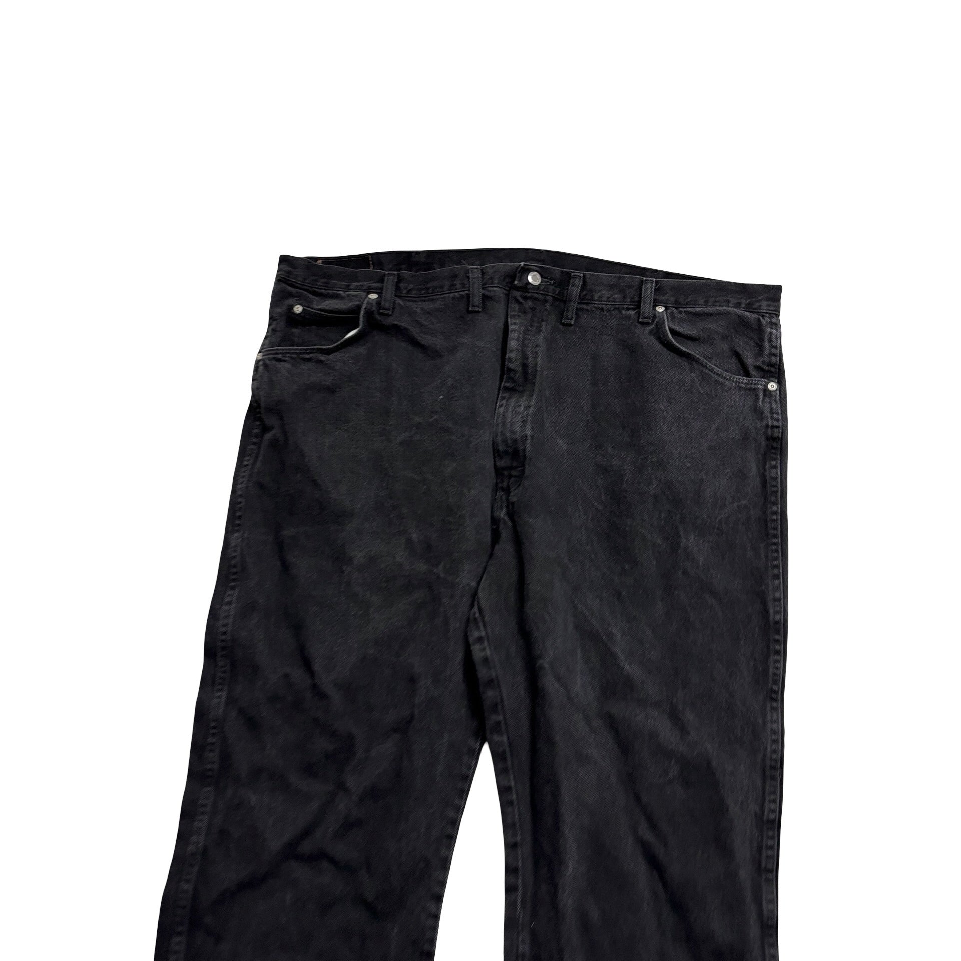Wrangler Jeans W46 L30 Mens Black Regular Straight Fit Denim (E)