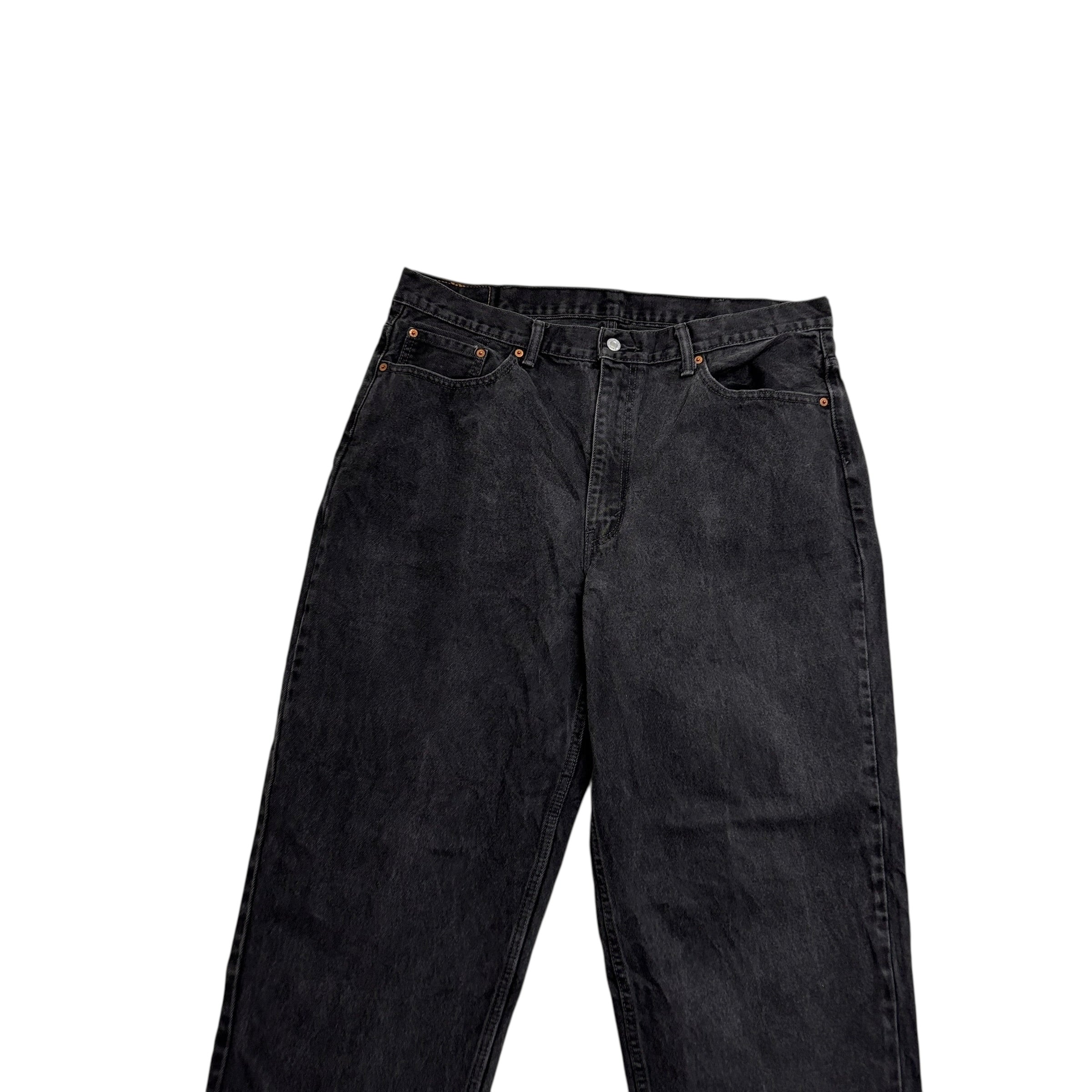 Levis 560 Jeans W40 L32 Mens Black Baggy Relaxed Comfort Fit Denim (E)