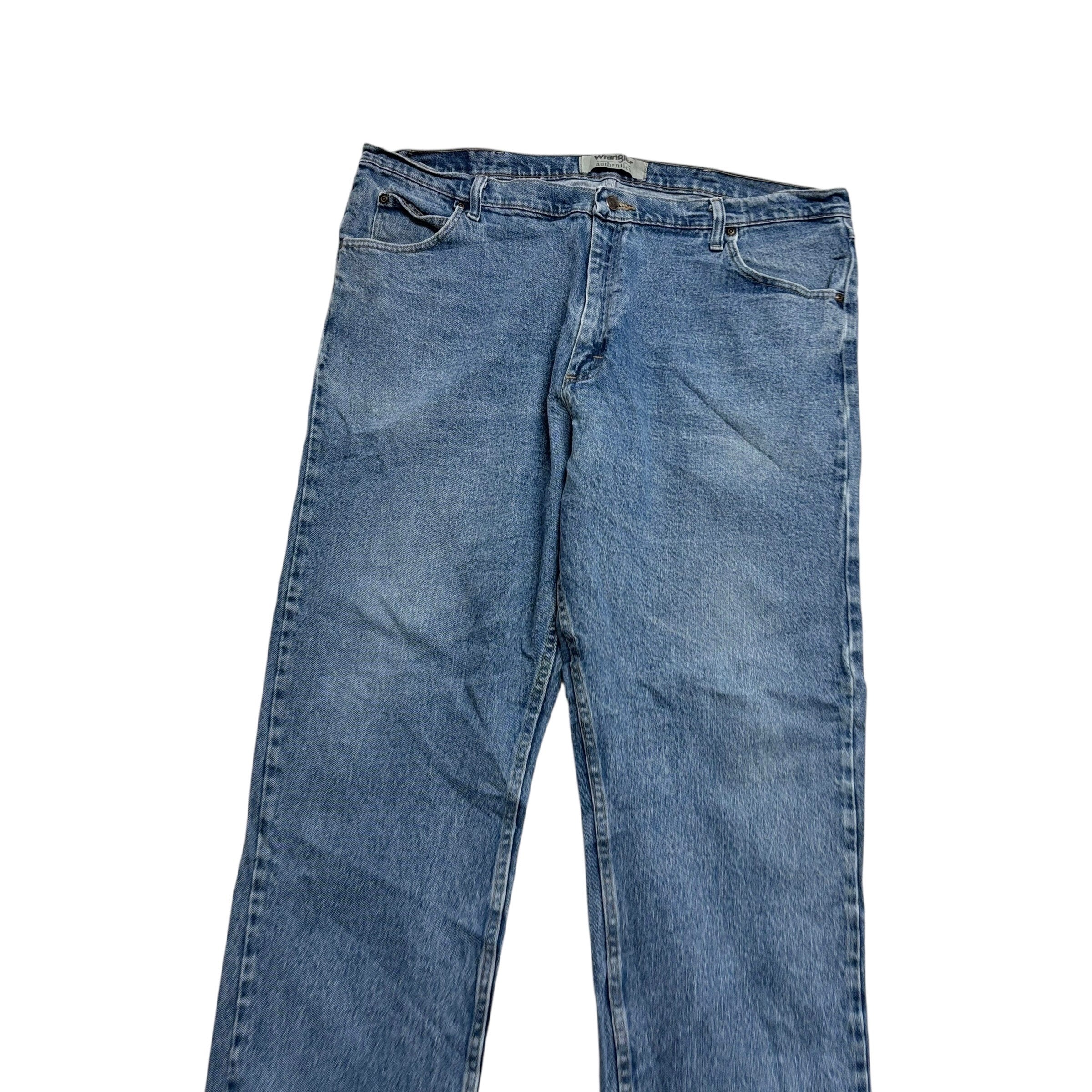 Wrangler Jeans W42 L32 Mens Light Blue Relaxed Straight Fit Stretch Denim