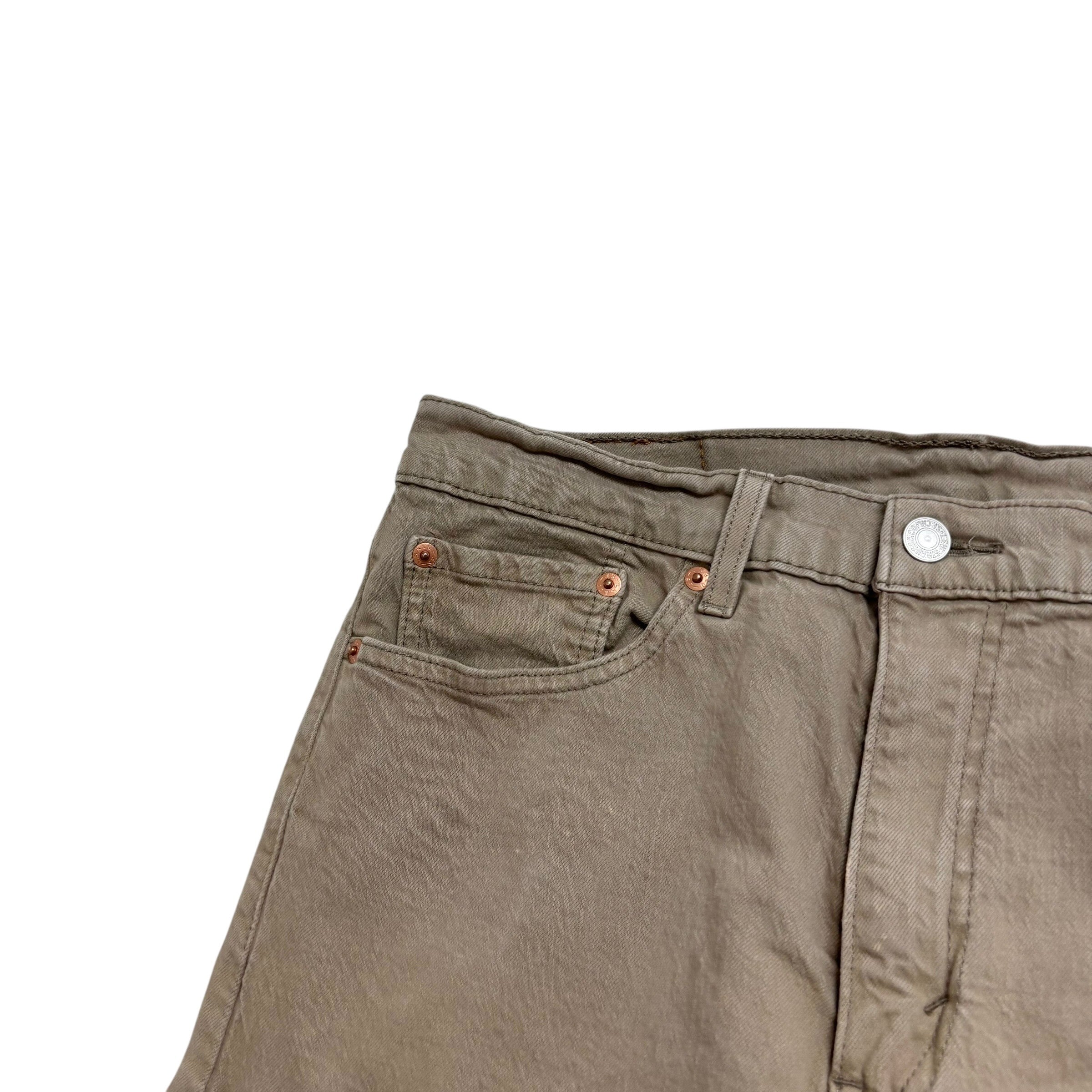 Levis 505 Jeans W32 L32 Mens Beige Regular Straight Fit Stretch Denim