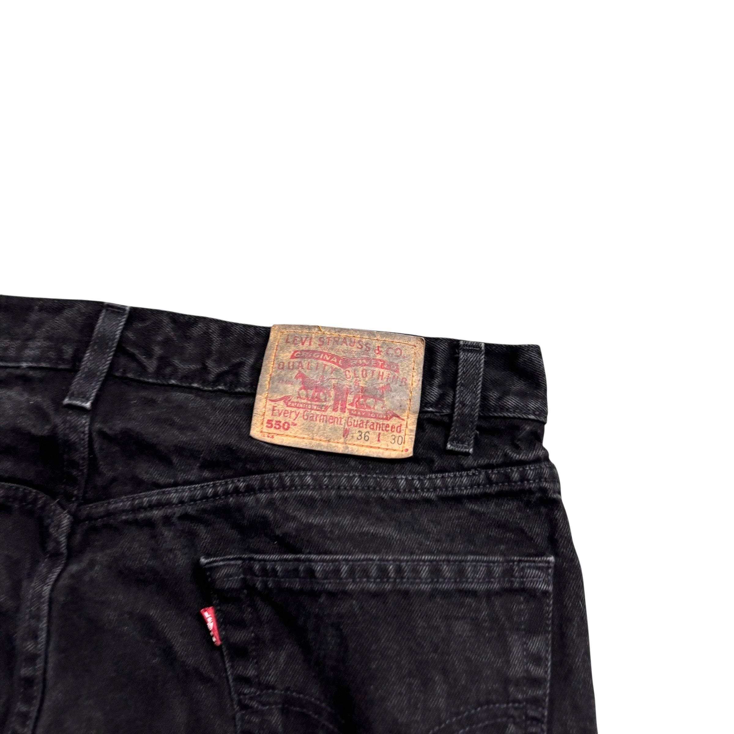 Levis 550 Jeans W34 L30 Mens Black Baggy Relaxed Straight Fit Vintage Denim (E)