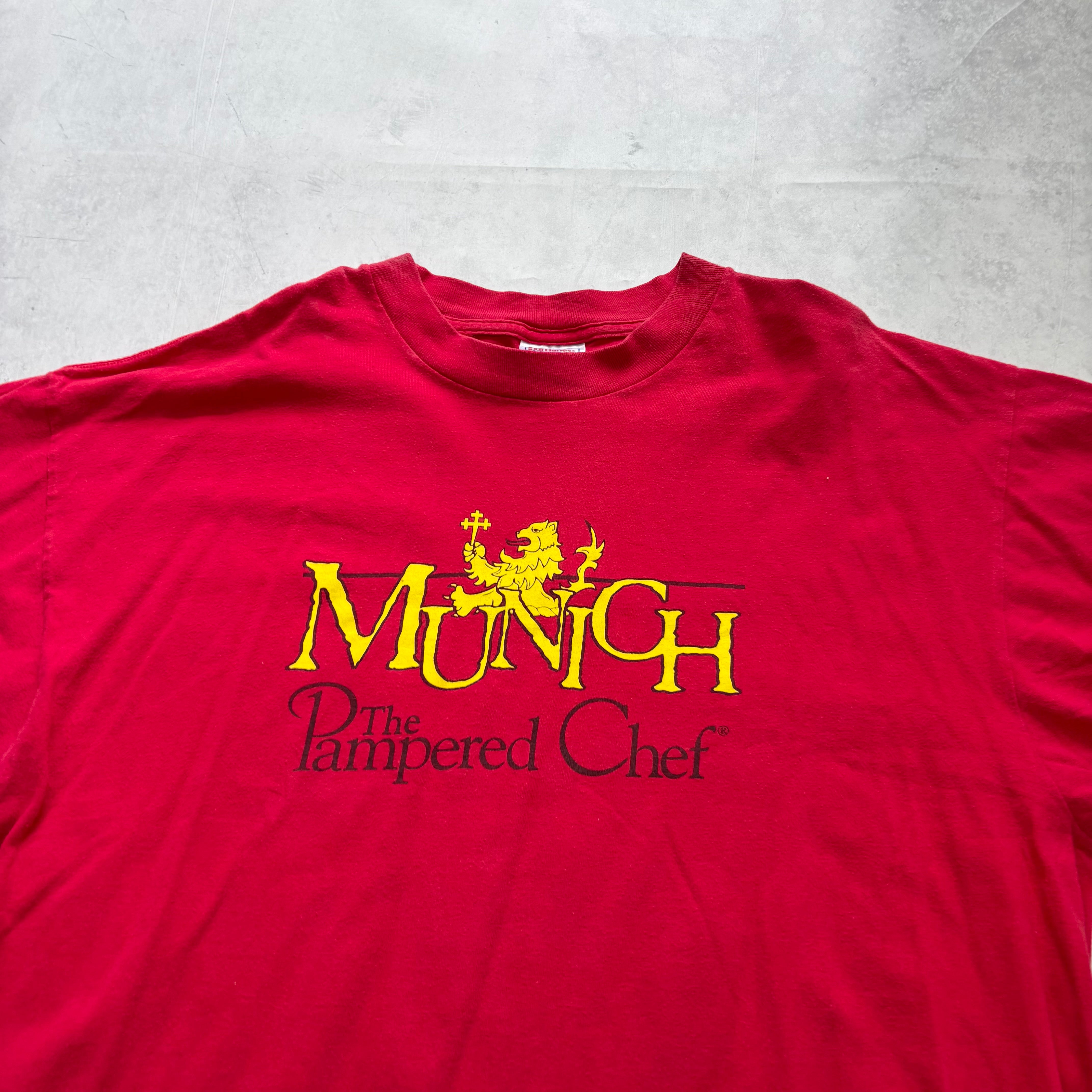 Vintage T Shirt Mens XL Red Graphic Print 90s Munich Tourist (E)