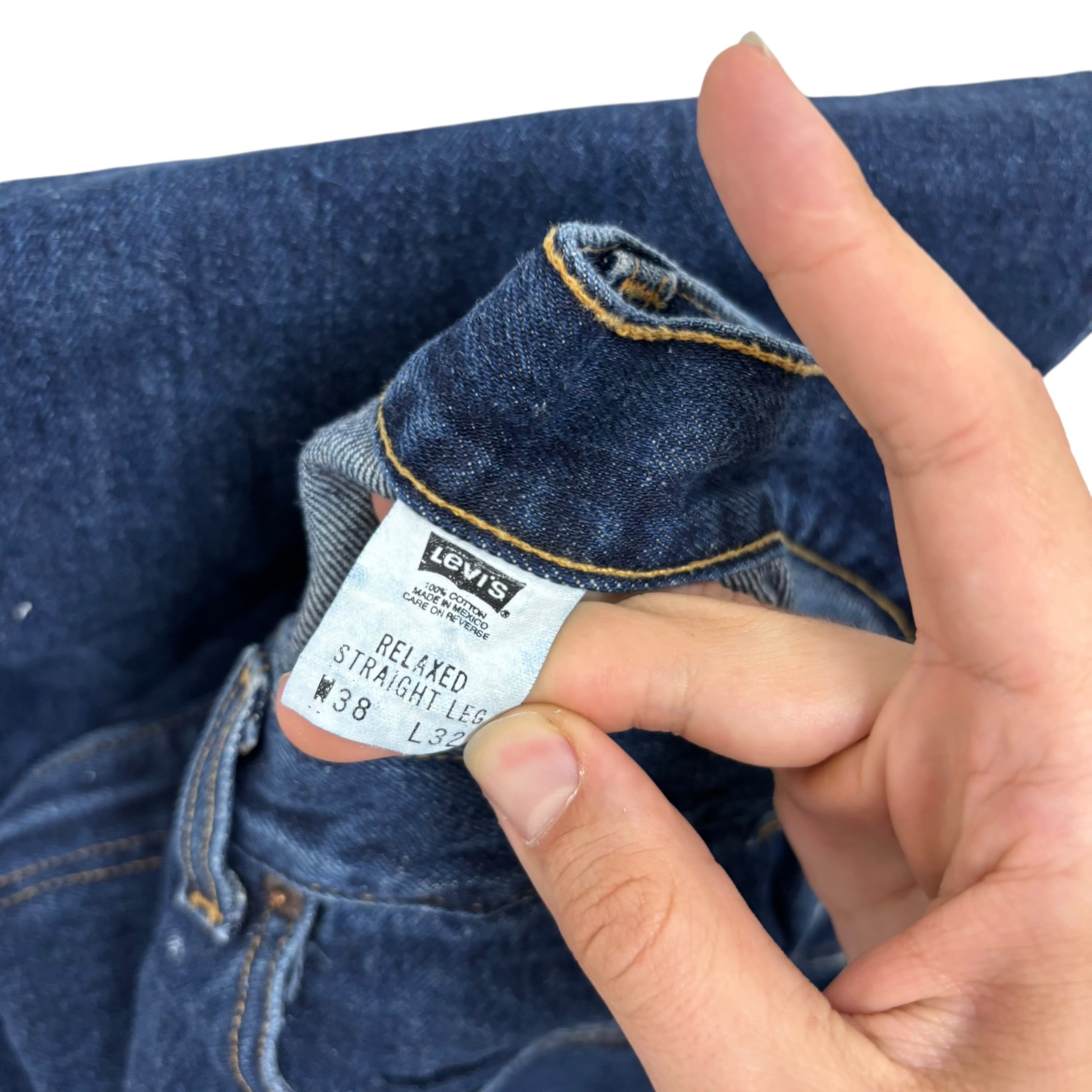 Levis Jeans W38 L32 Mens Dark Blue Baggy Relaxed Straight Fit Denim