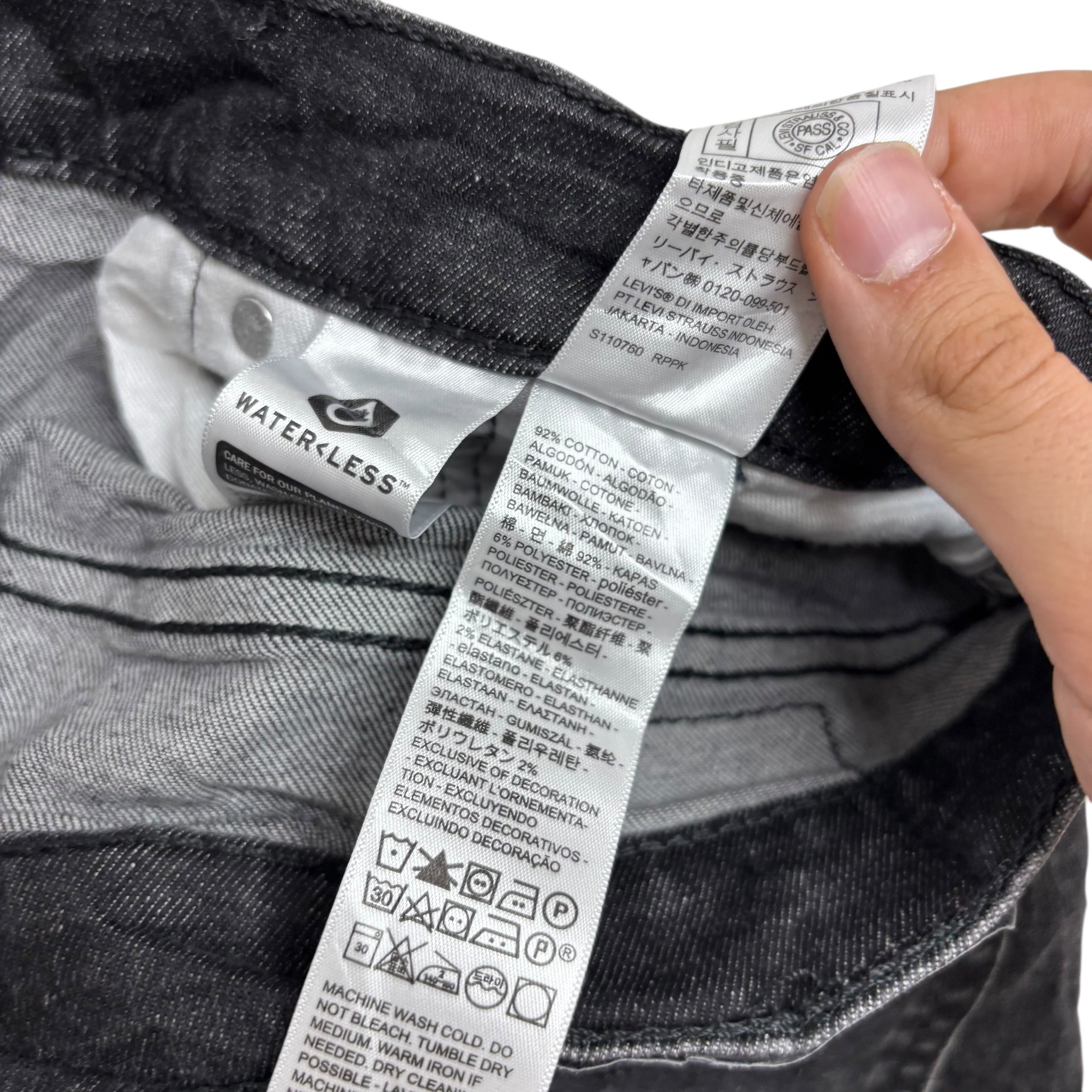 Levis 511 Jeans W33 L32 Mens Black Slim Fit Stretch Denim (E)