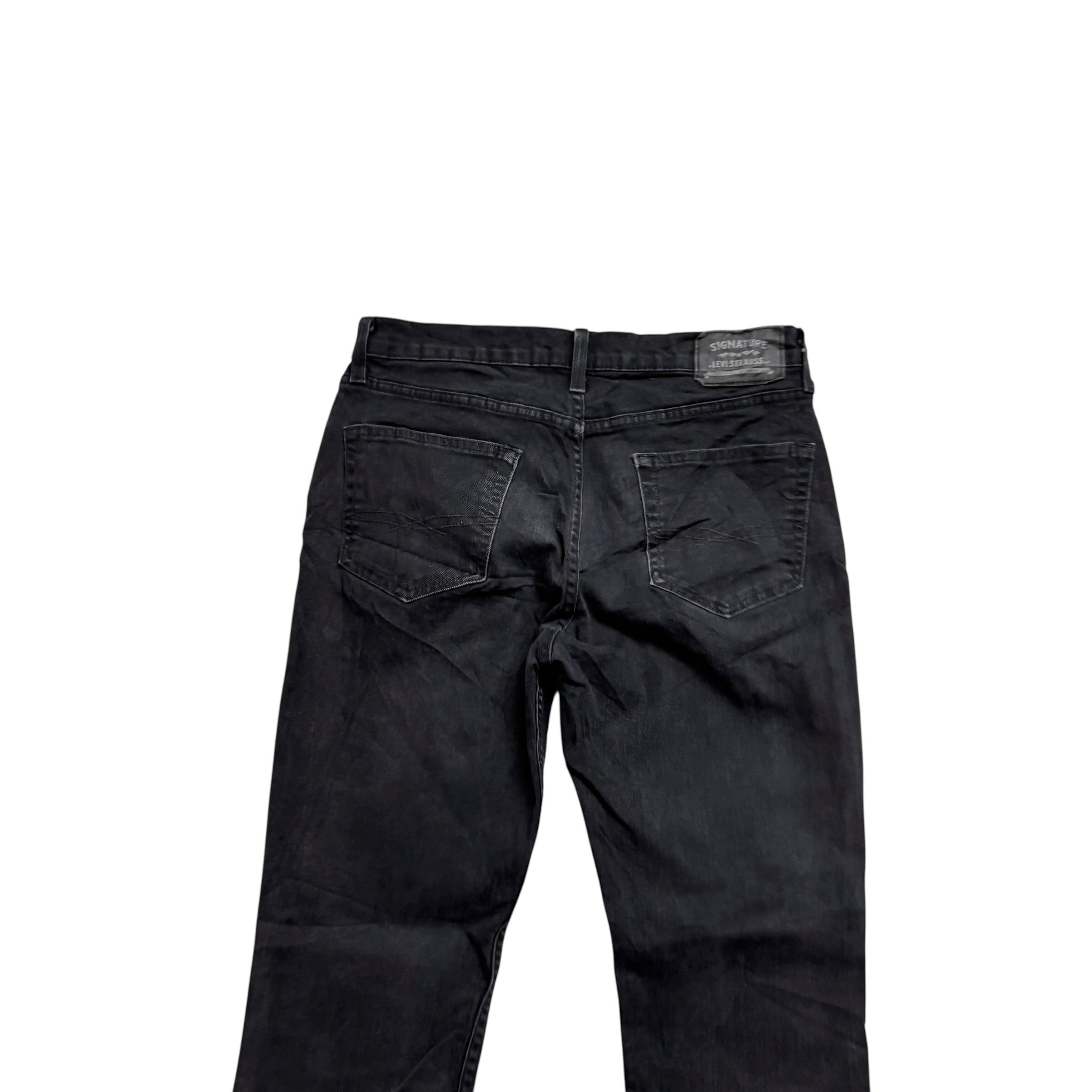 Levis Signature Jeans W33 L29 Mens Black Skinny Fit Stretch Denim
