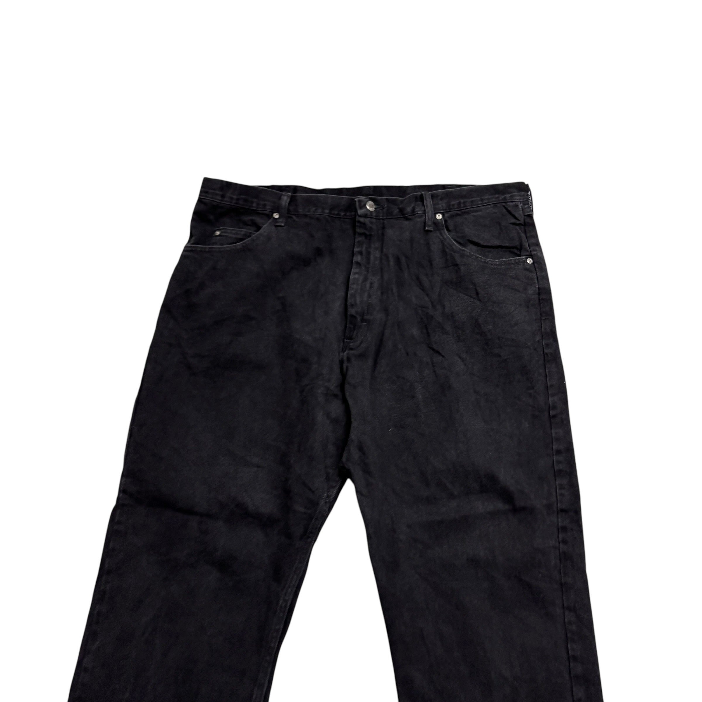 Wrangler Jeans W42 L30 Mens Black Relaxed Straight Fit Baggy Denim (E)