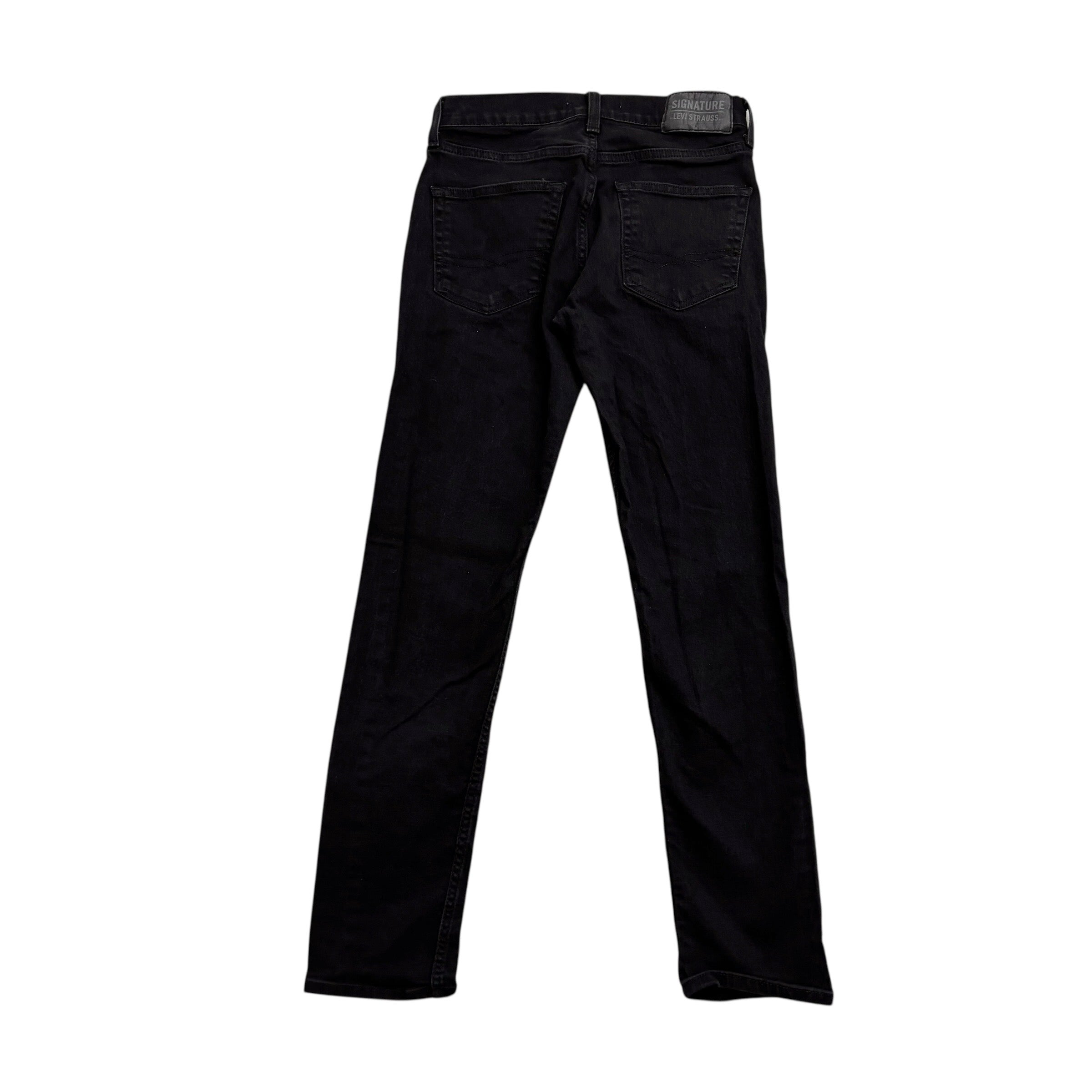 Levis Signature Jeans W28 L30 Mens Black Slim Fit Stretch Denim (E)